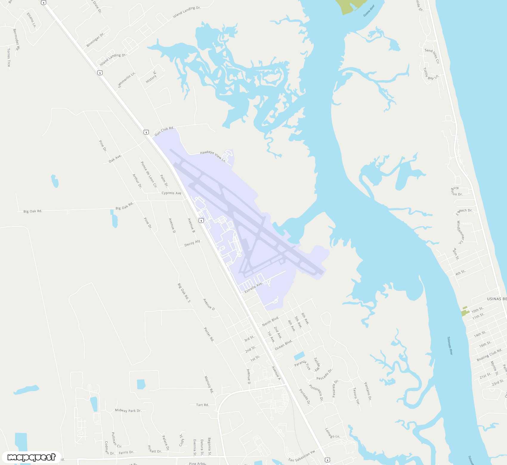 Carte de <span>Aéroport de </span>Northeast Florida Regional<span>(UST)</span>
