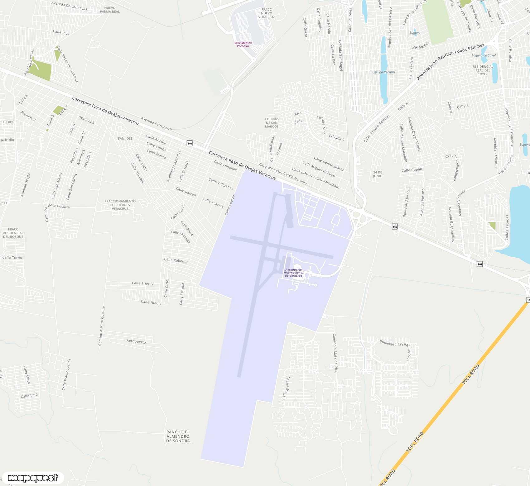 Carte de <span>Aéroport de </span>General Heriberto Jara<span>(VER)</span>