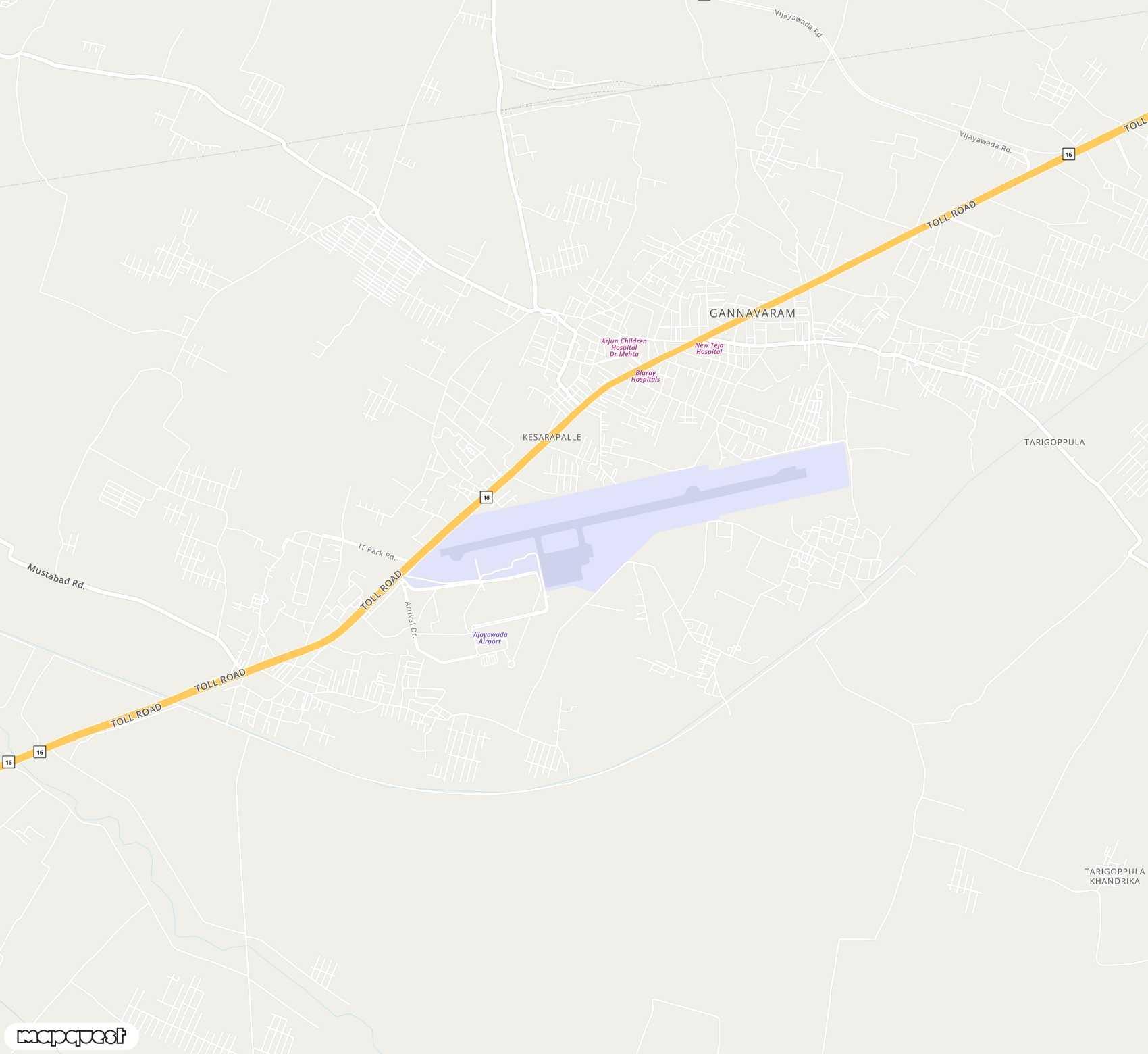 Carte de Vijayawada <span>airport (VGA)</span>