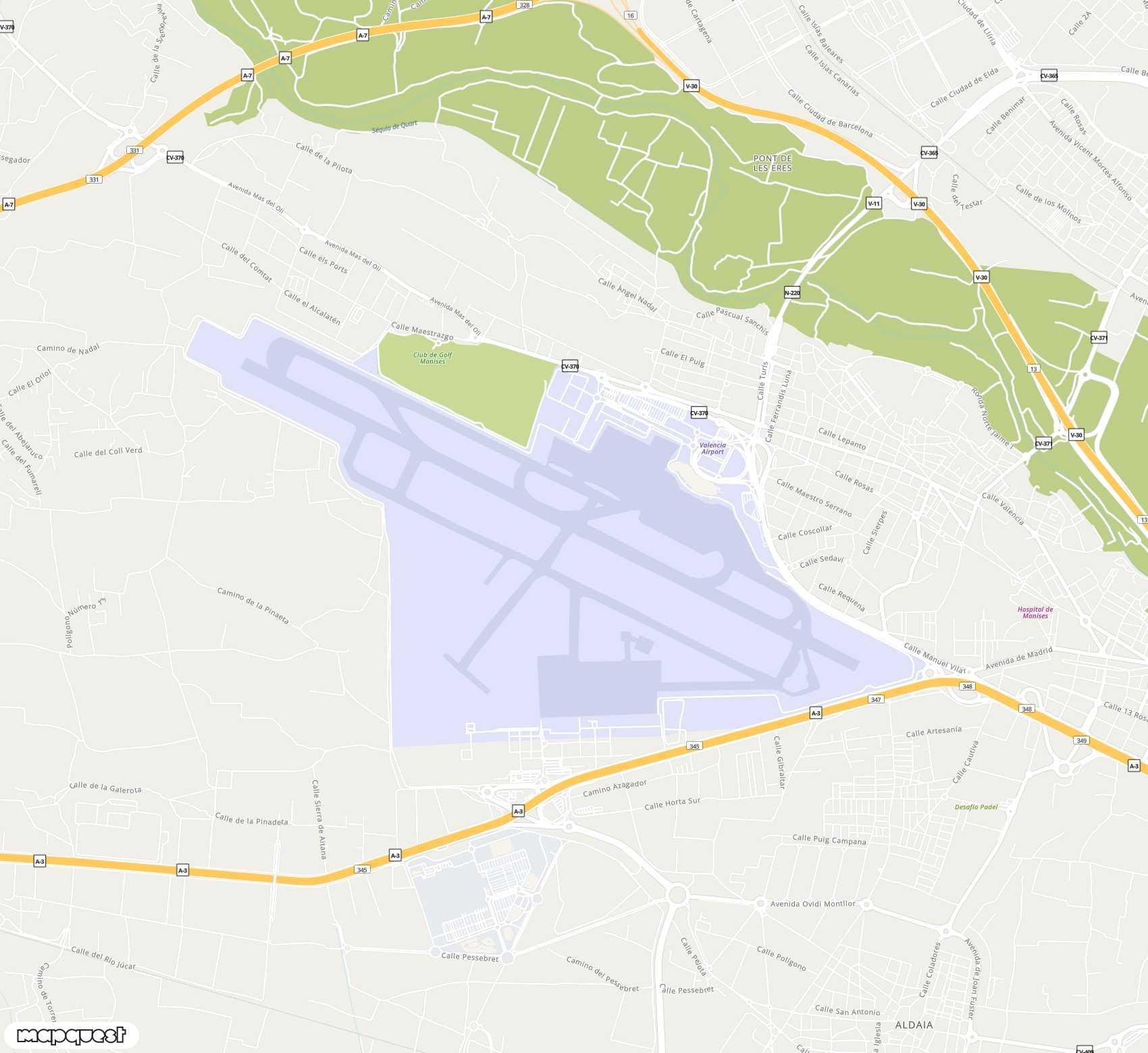 Carte de Valencia <span>airport (VLC)</span>