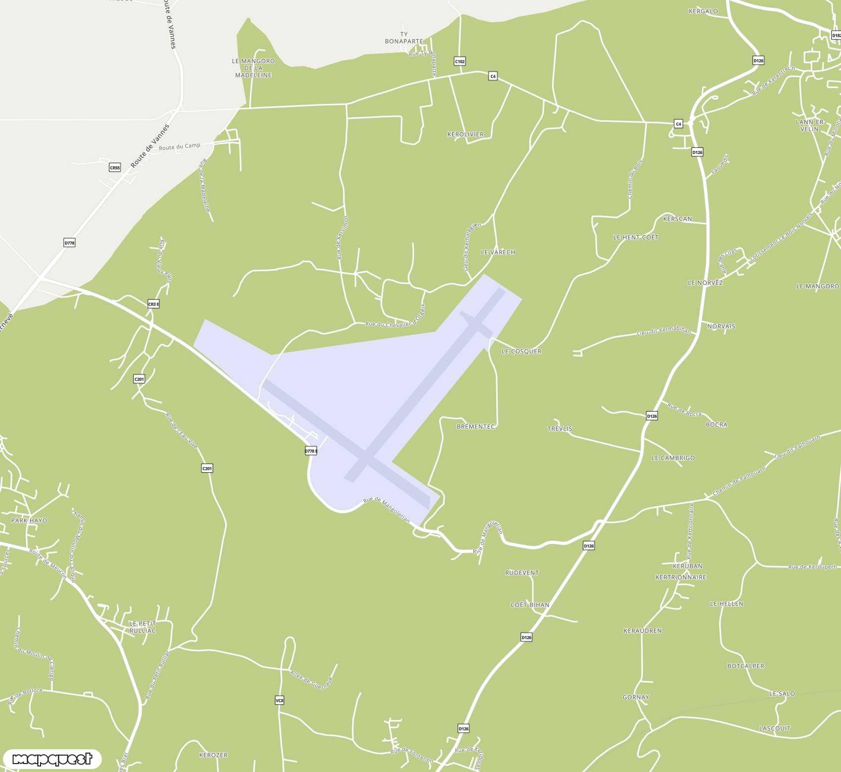 Carte de <span>Aéroport de </span>Vannes-Meucon<span>(VNE)</span>