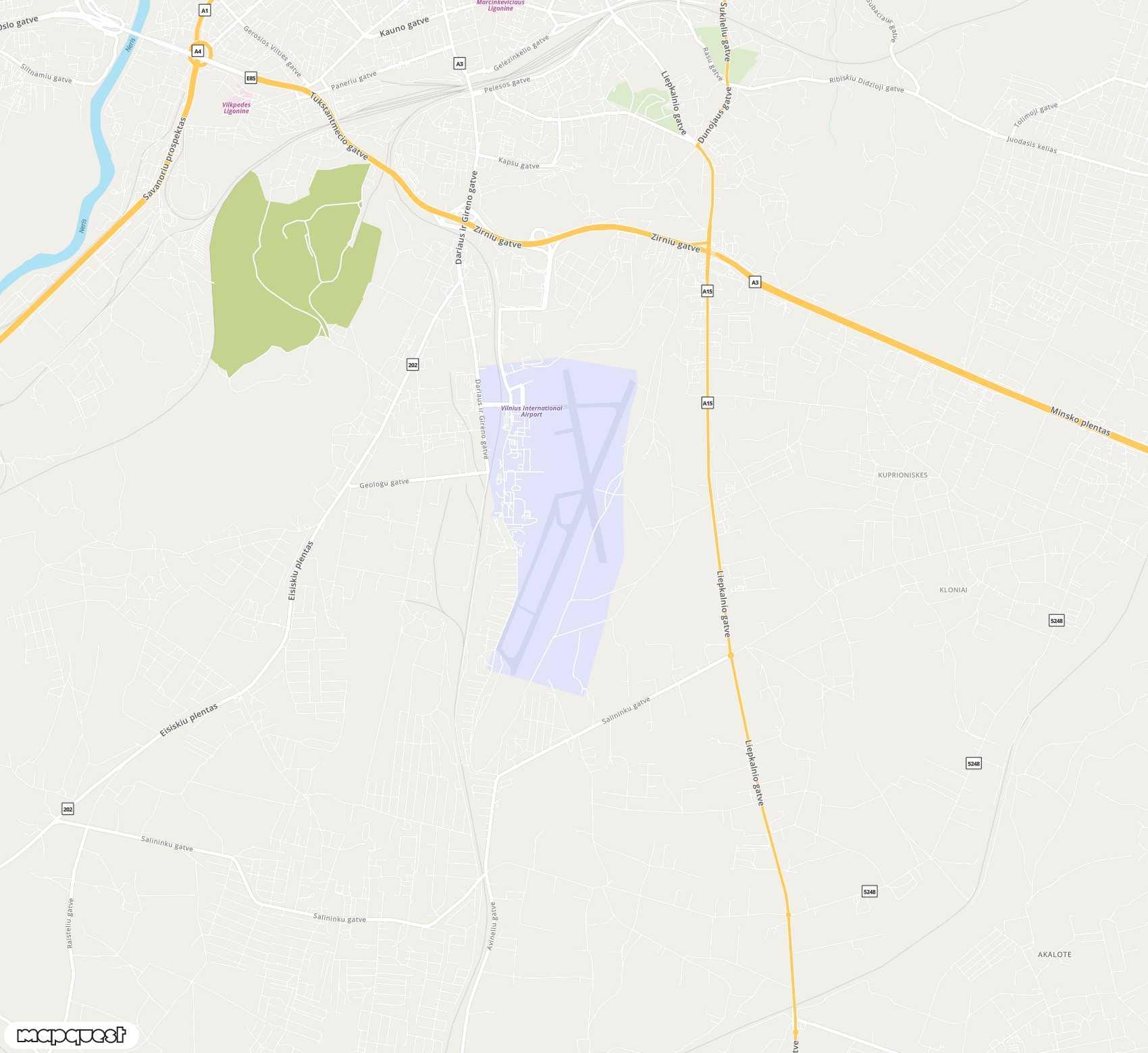 Carte de Vilnius <span>international airport (VNO)</span>