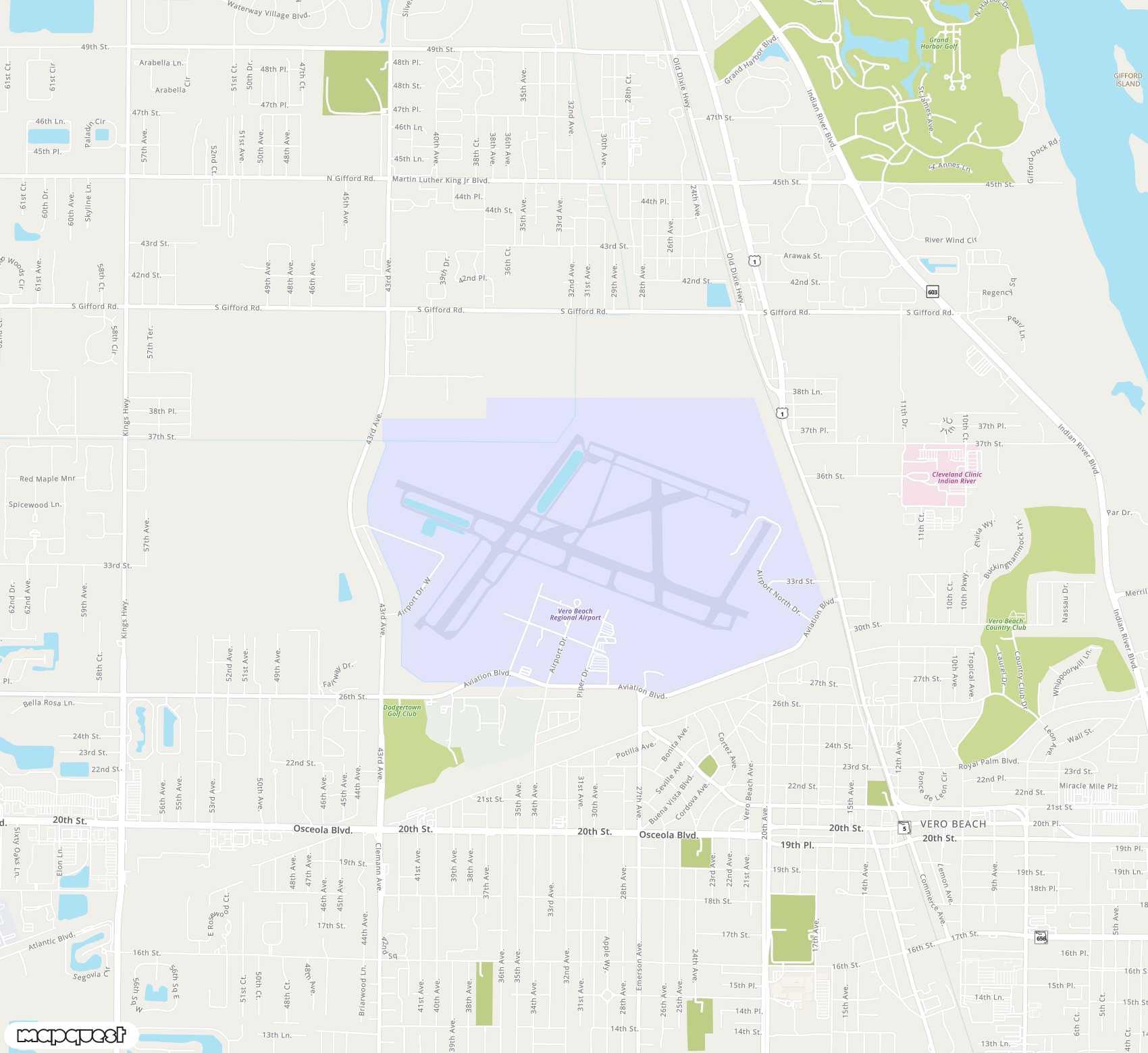 Carte de <span>Aéroport de </span>Vero Beach Regional<span>(VRB)</span>