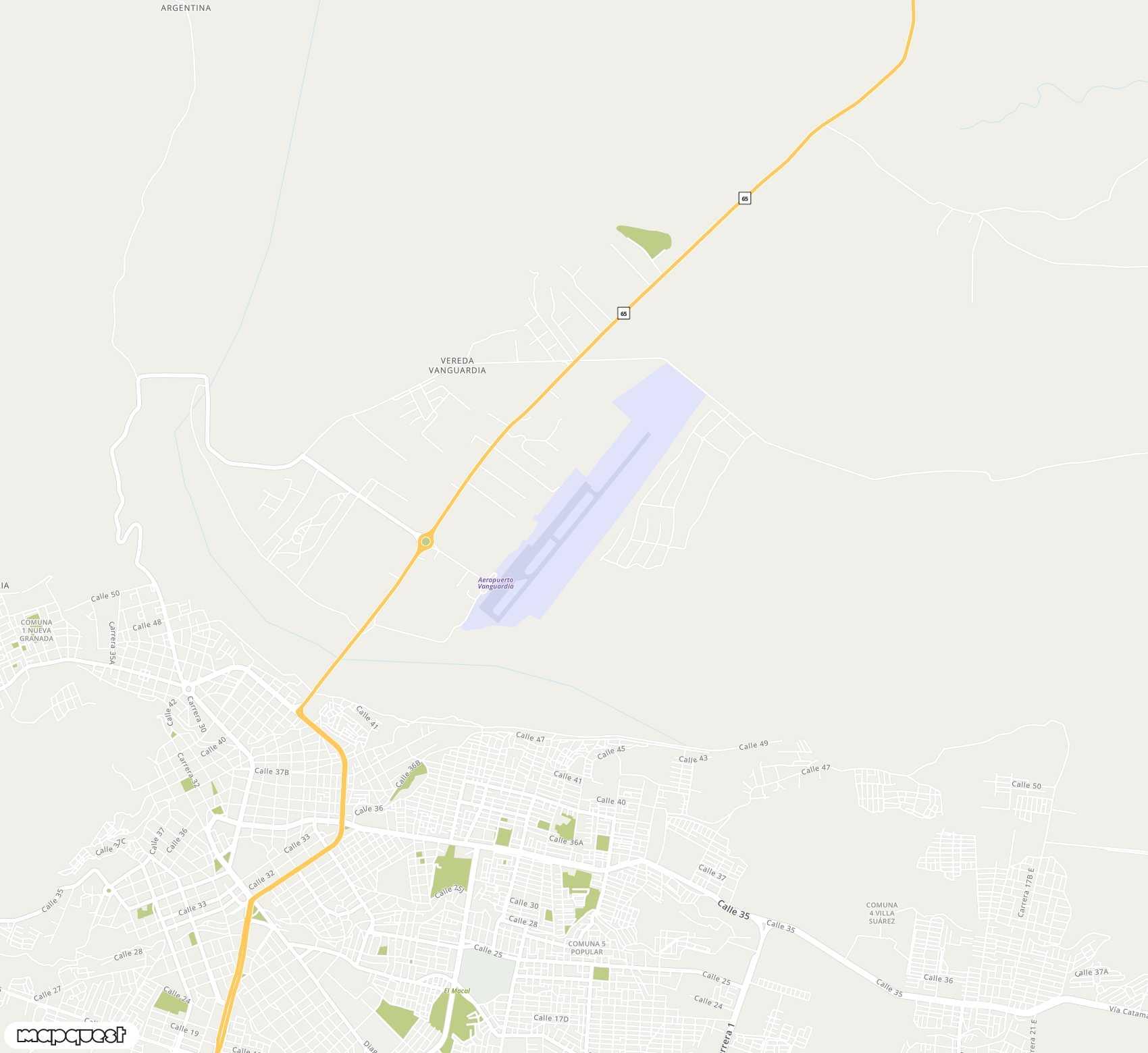 Carte de <span>Aéroport de </span>Vanguardia<span>(VVC)</span>