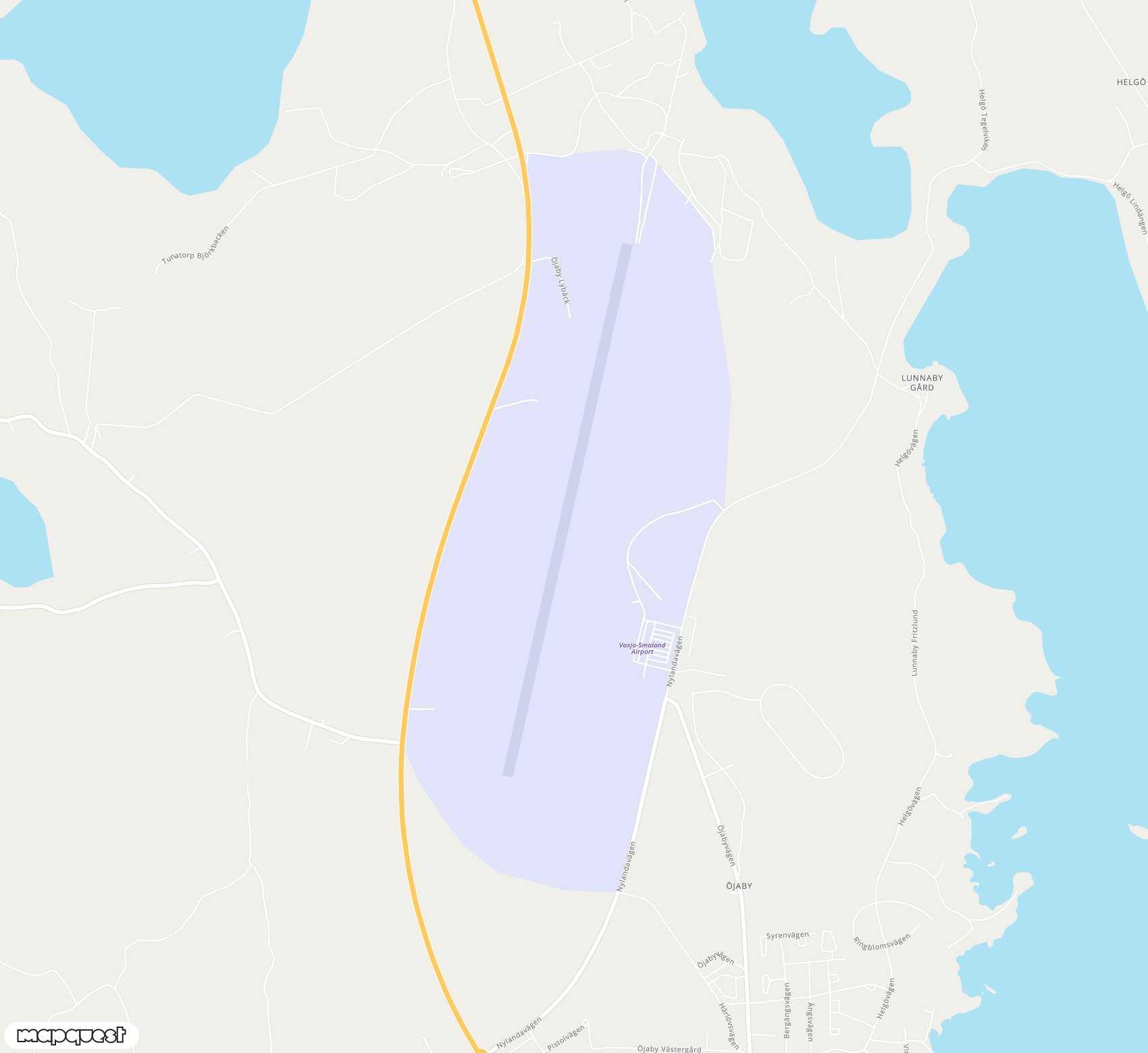 Carte de <span>Aéroport de </span>Växjö Kronoberg<span>(VXO)</span>