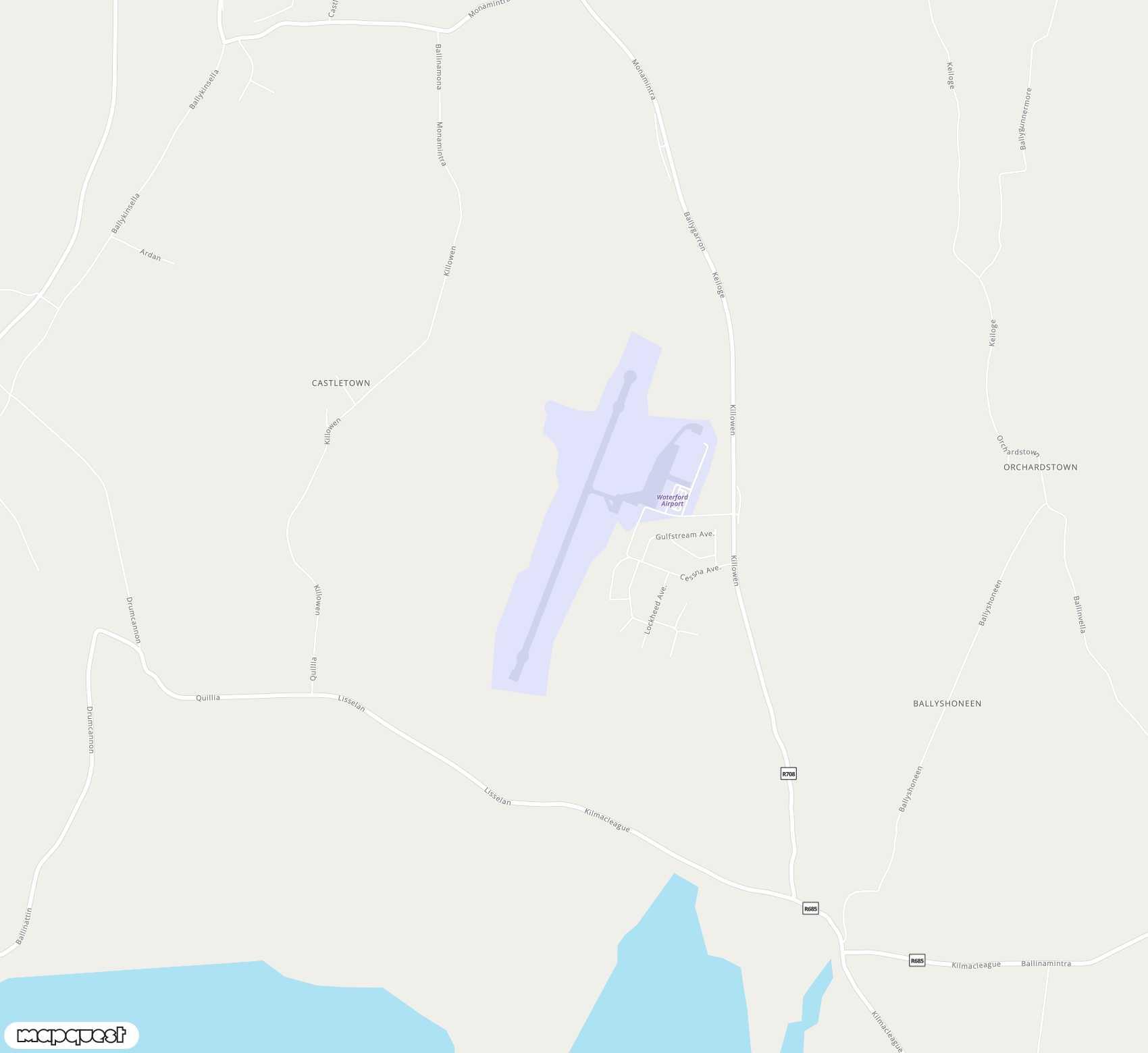 Carte de Waterford <span>airport (WAT)</span>