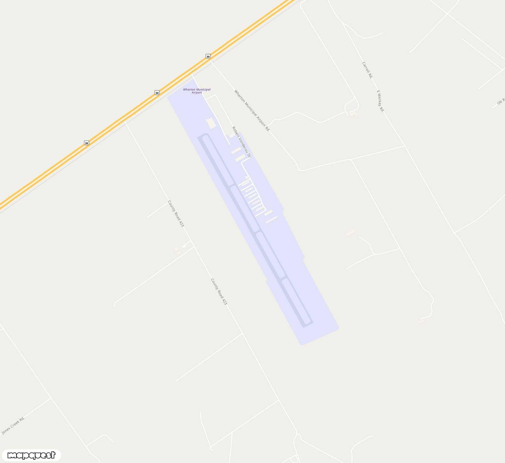 Carte de <span>Aérodrome de </span>Wharton Regional<span>(WHT)</span>