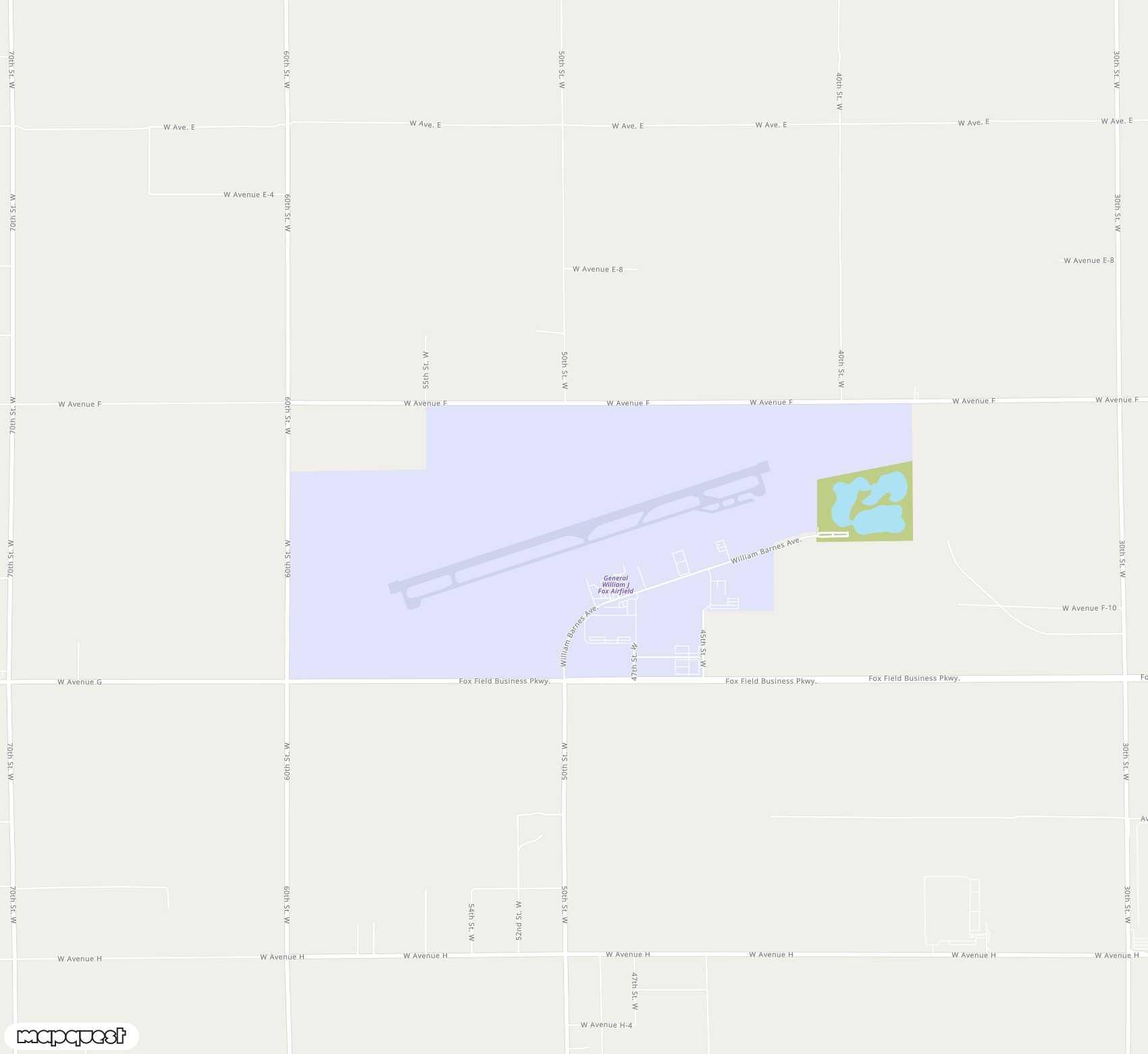 Carte de General WM J Fox Airfield <span>airport (WJF)</span>