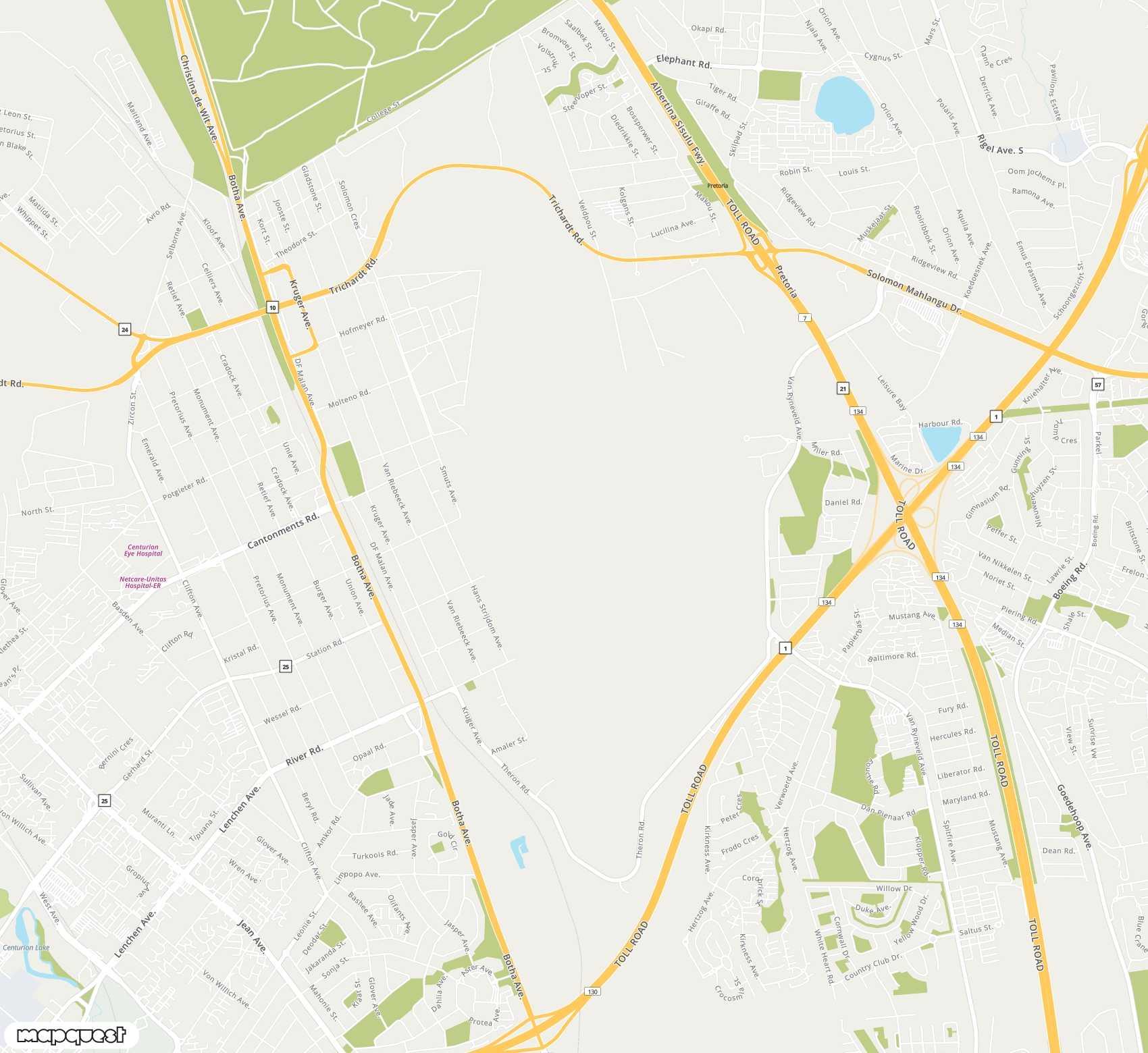 Carte de Waterkloof Air Force Base <span>airport (WKF)</span>