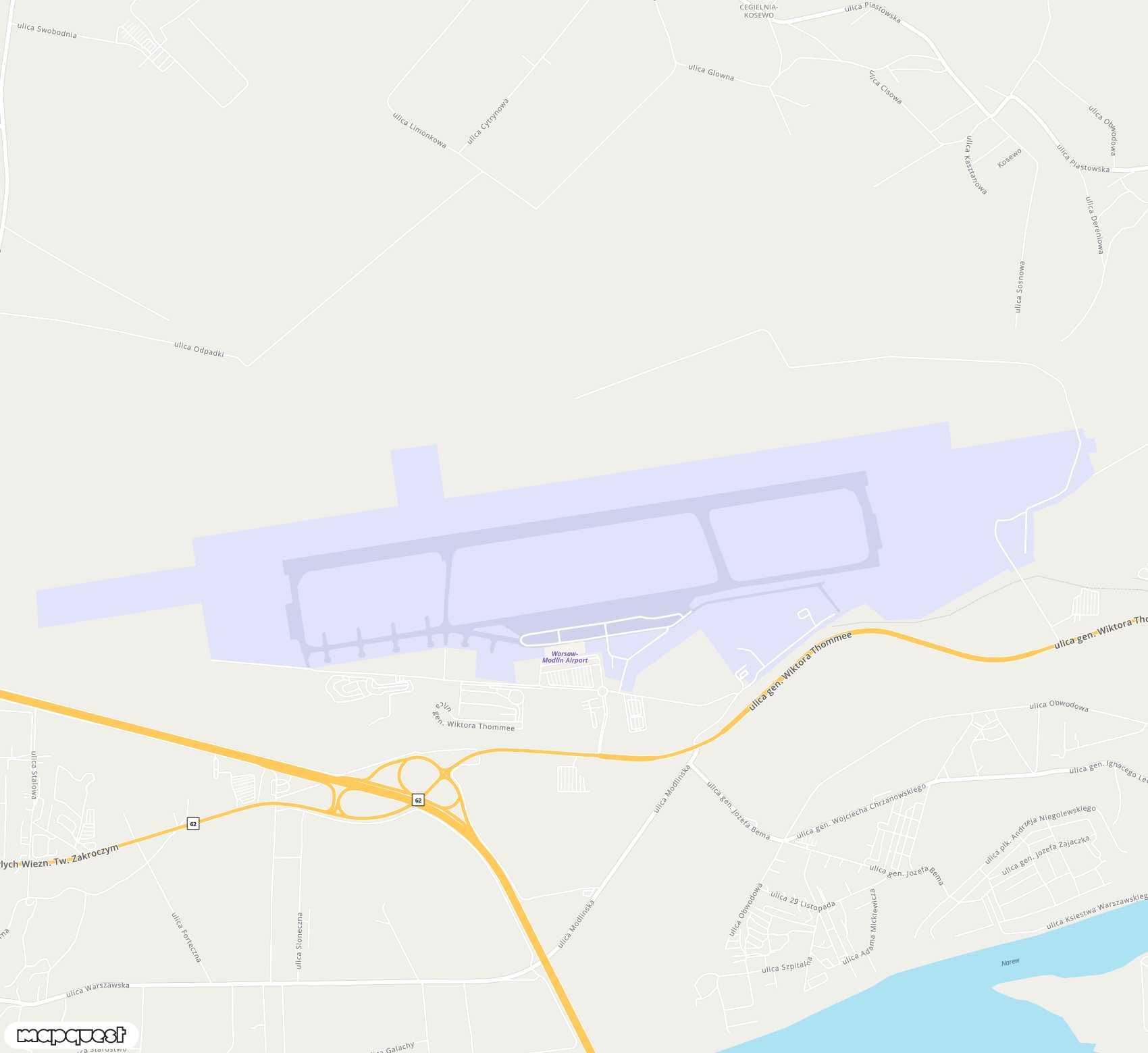 Carte de Modlin <span>airport (WMI)</span>