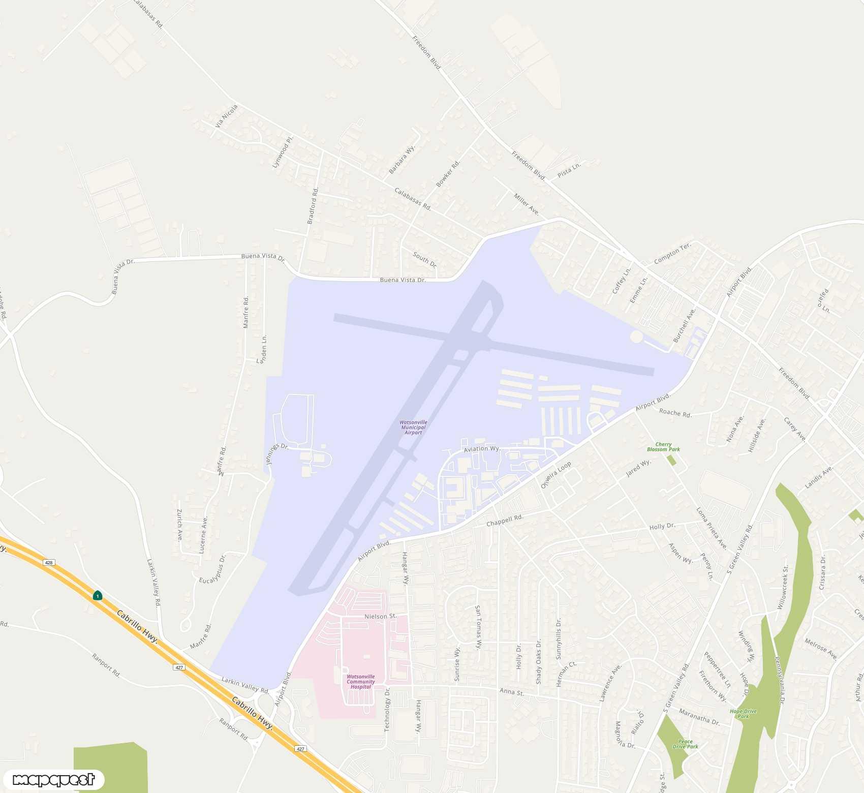 Carte de <span>Aérodrome de </span>Watsonville Municipal<span>(WVI)</span>