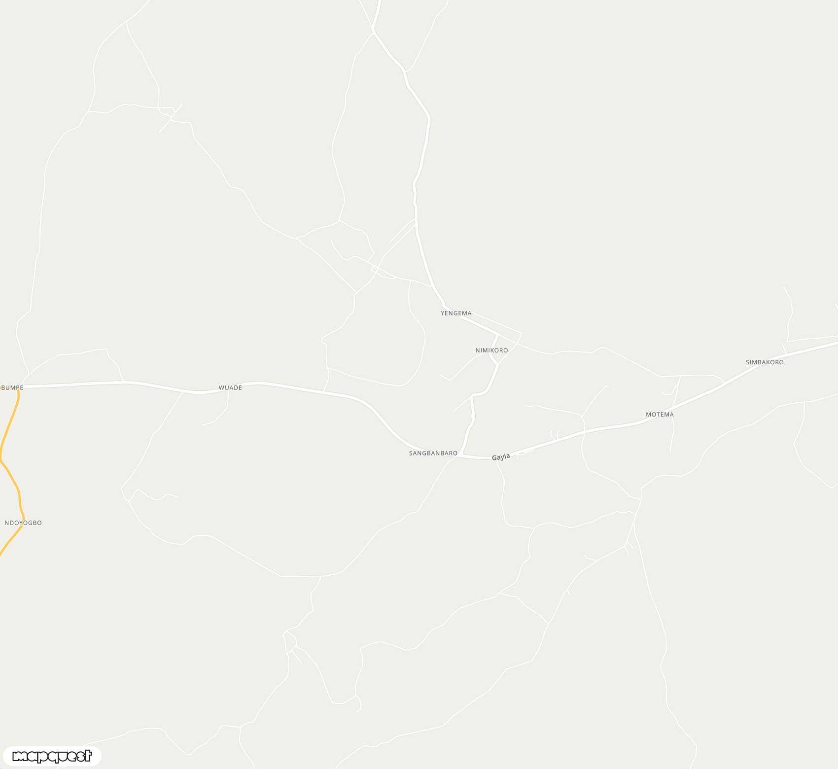 Carte de <span>Aéroport de </span>Yengema<span>(WYE)</span>