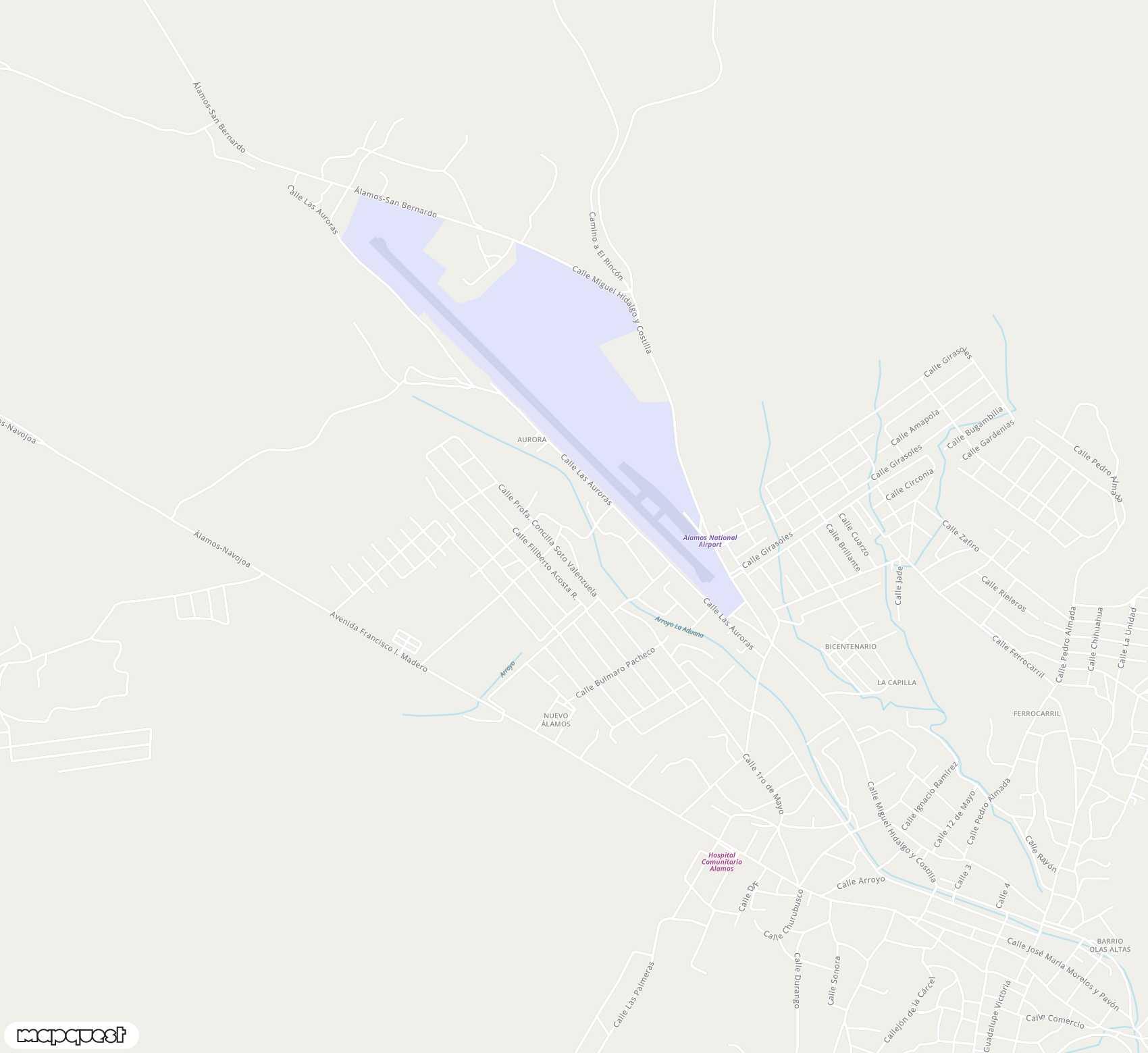 Carte de <span>Aérodrome de </span>Álamos<span>(XAL)</span>