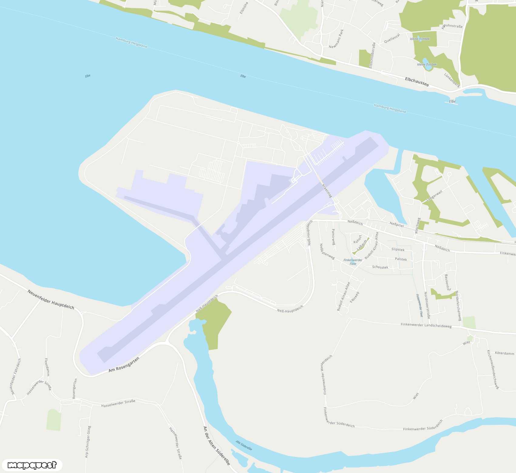 Carte de <span>Aéroport de </span>Hamburg-Finkenwerder<span>(XFW)</span>