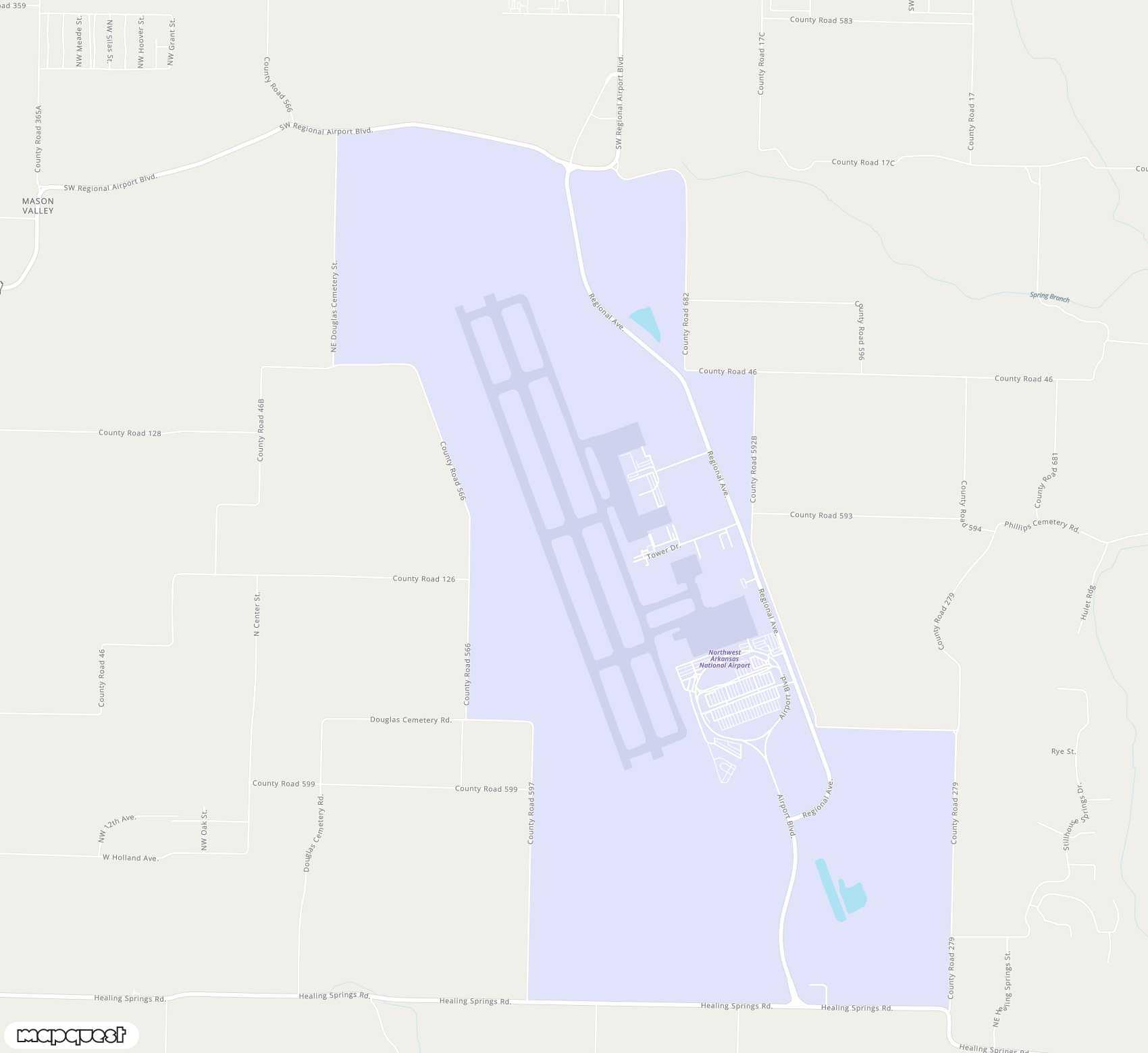 Carte de Northwest Arkansas Regional <span>airport (XNA)</span>