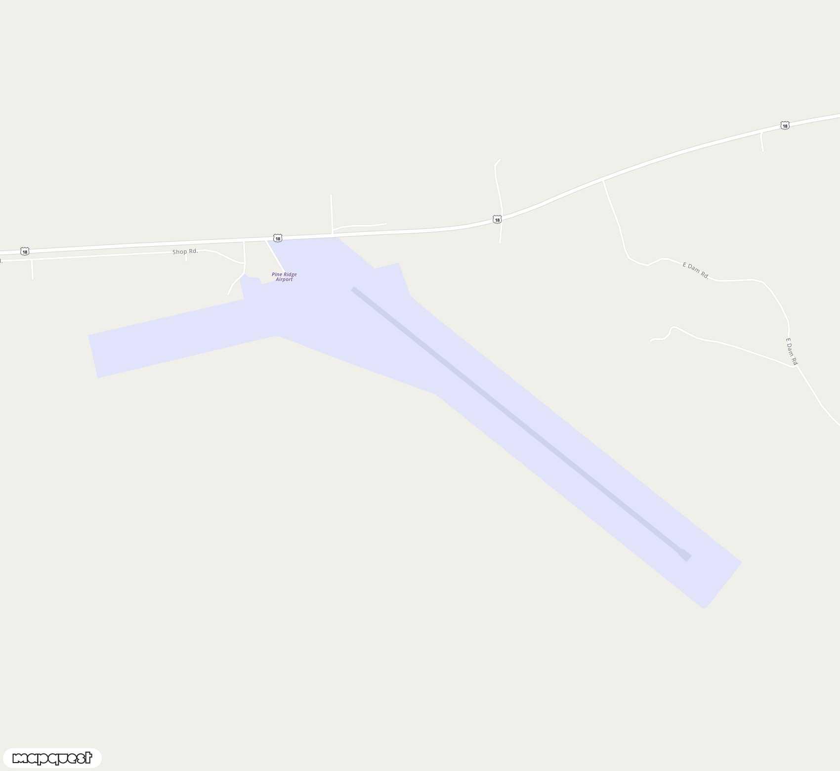 Carte de <span>Aérodrome de </span>Pine Ridge<span>(XPR)</span>