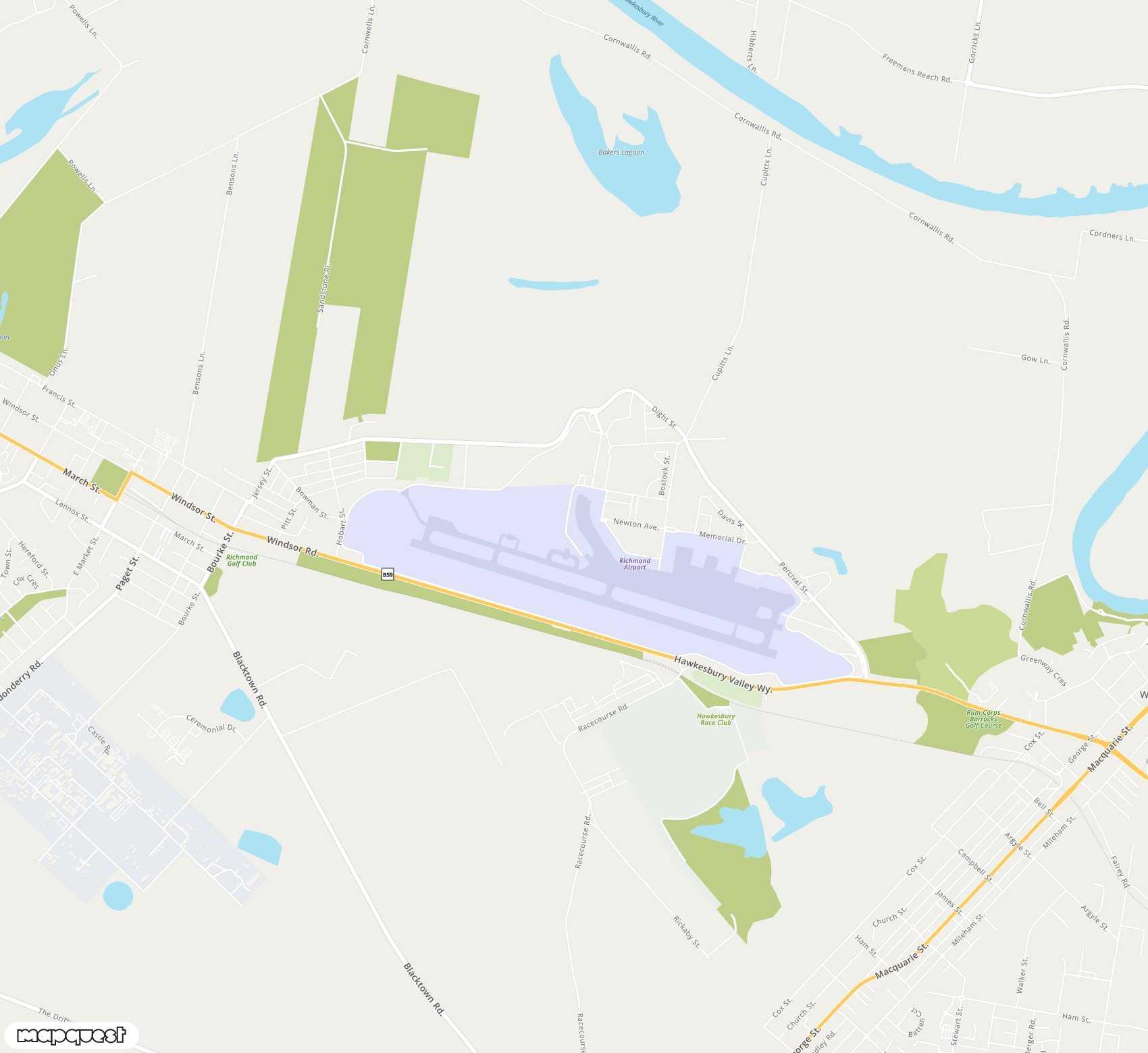 Carte de <span>Aéroport de </span>RAAF Base Richmond<span>(XRH)</span>