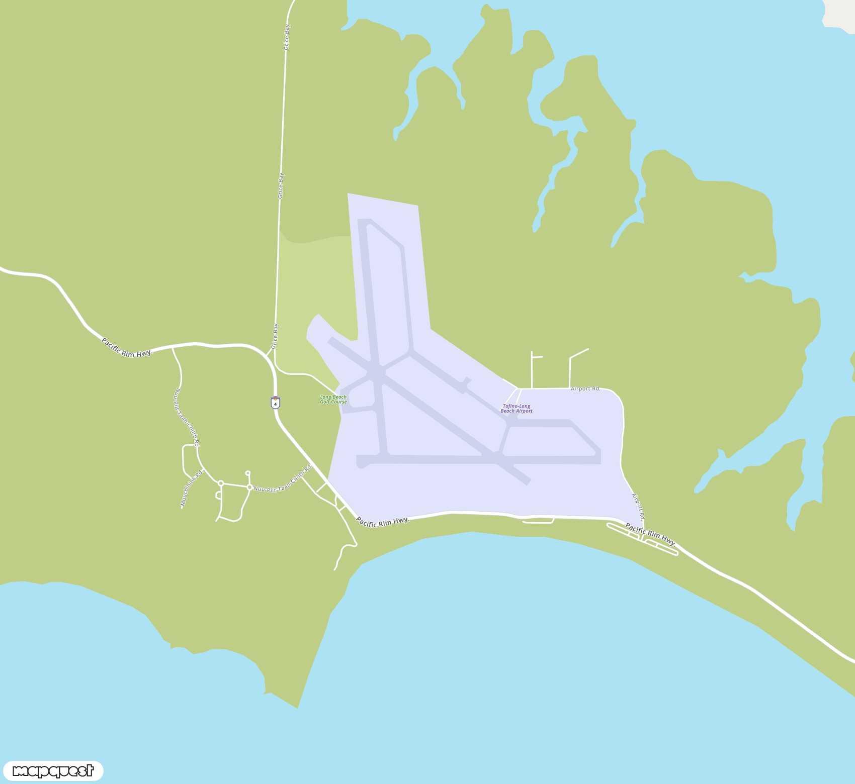 Carte de Tofino / Long Beach <span>airport (YAZ)</span>