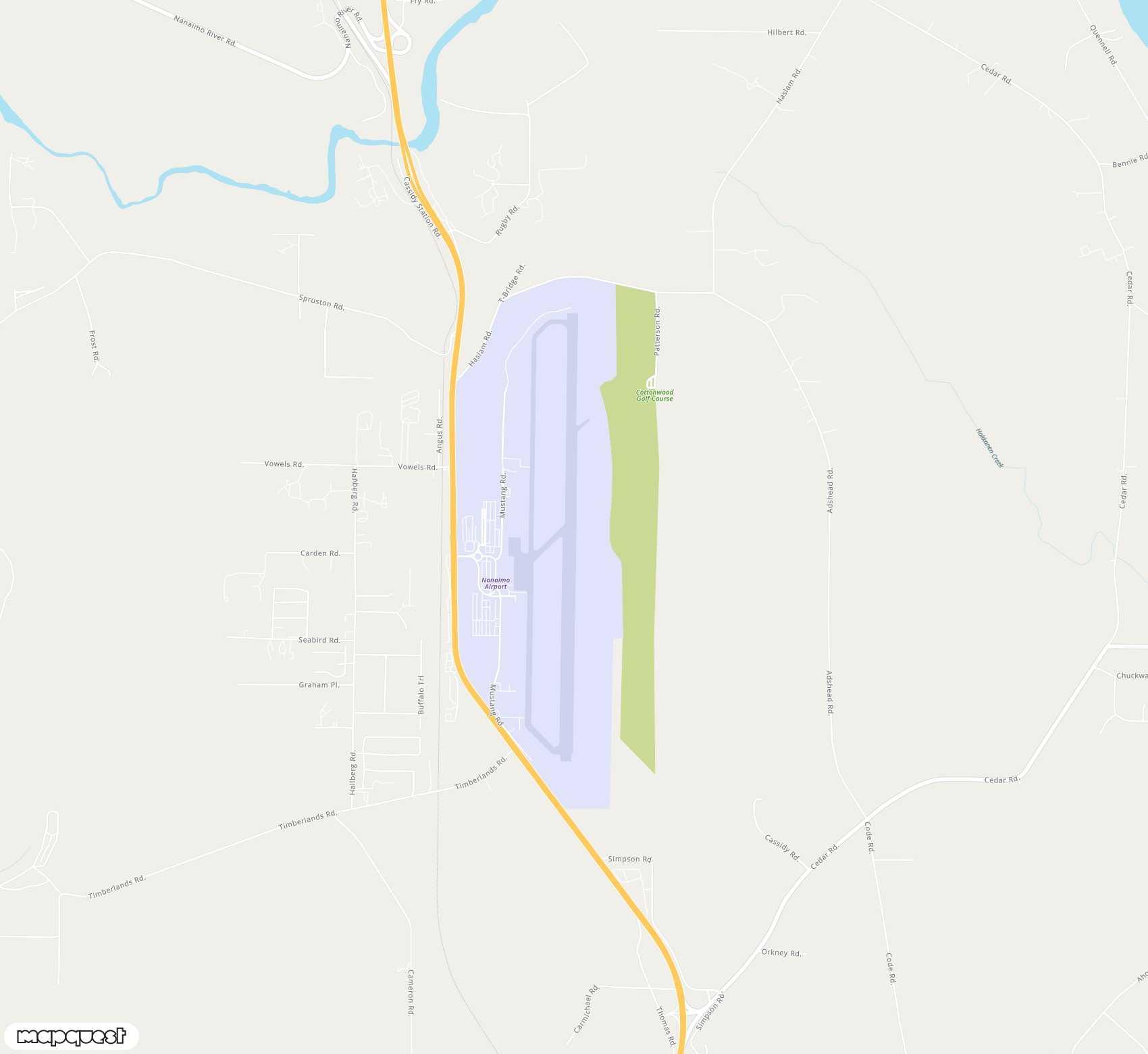 Carte de <span>Aéroport de </span>Nanaimo<span>(YCD)</span>