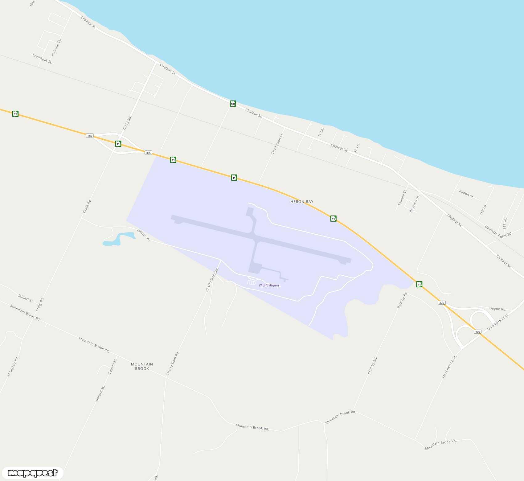 Carte de <span>Aéroport de </span>Charlo<span>(YCL)</span>