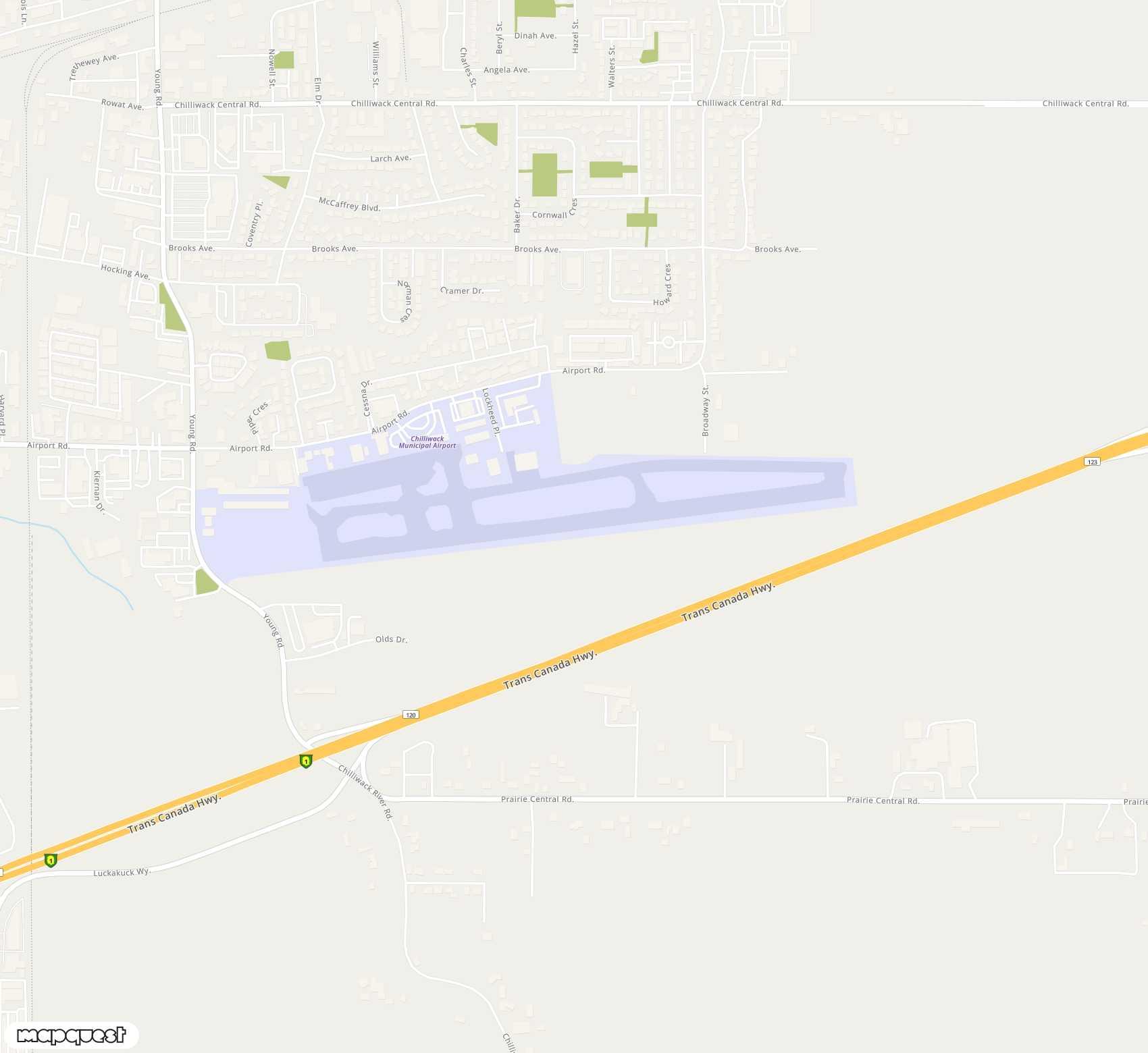 Carte de <span>Aérodrome de </span>Chilliwack<span>(YCW)</span>