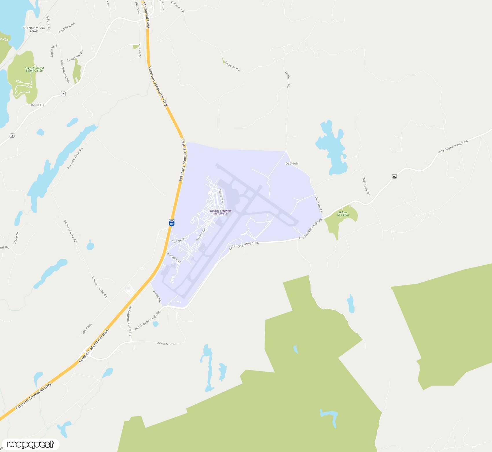 Carte de Halifax / Stanfield <span>international airport (YHZ)</span>