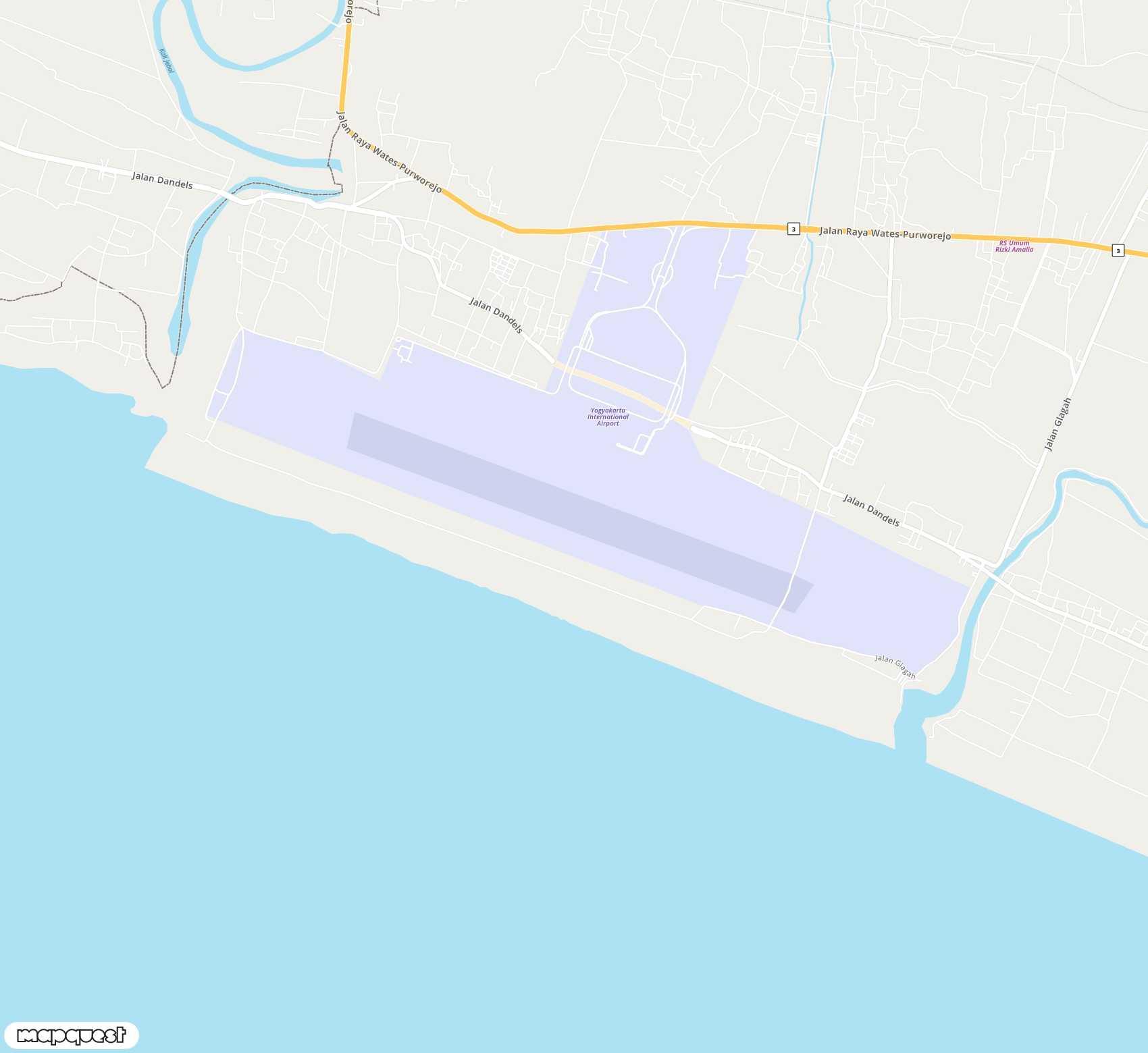 Carte de <span>Aéroport de </span>Yogyakarta<span>(YIA)</span>