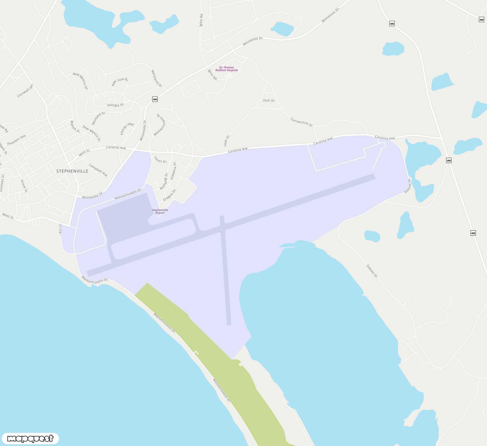 Carte de Stephenville <span>airport (YJT)</span>