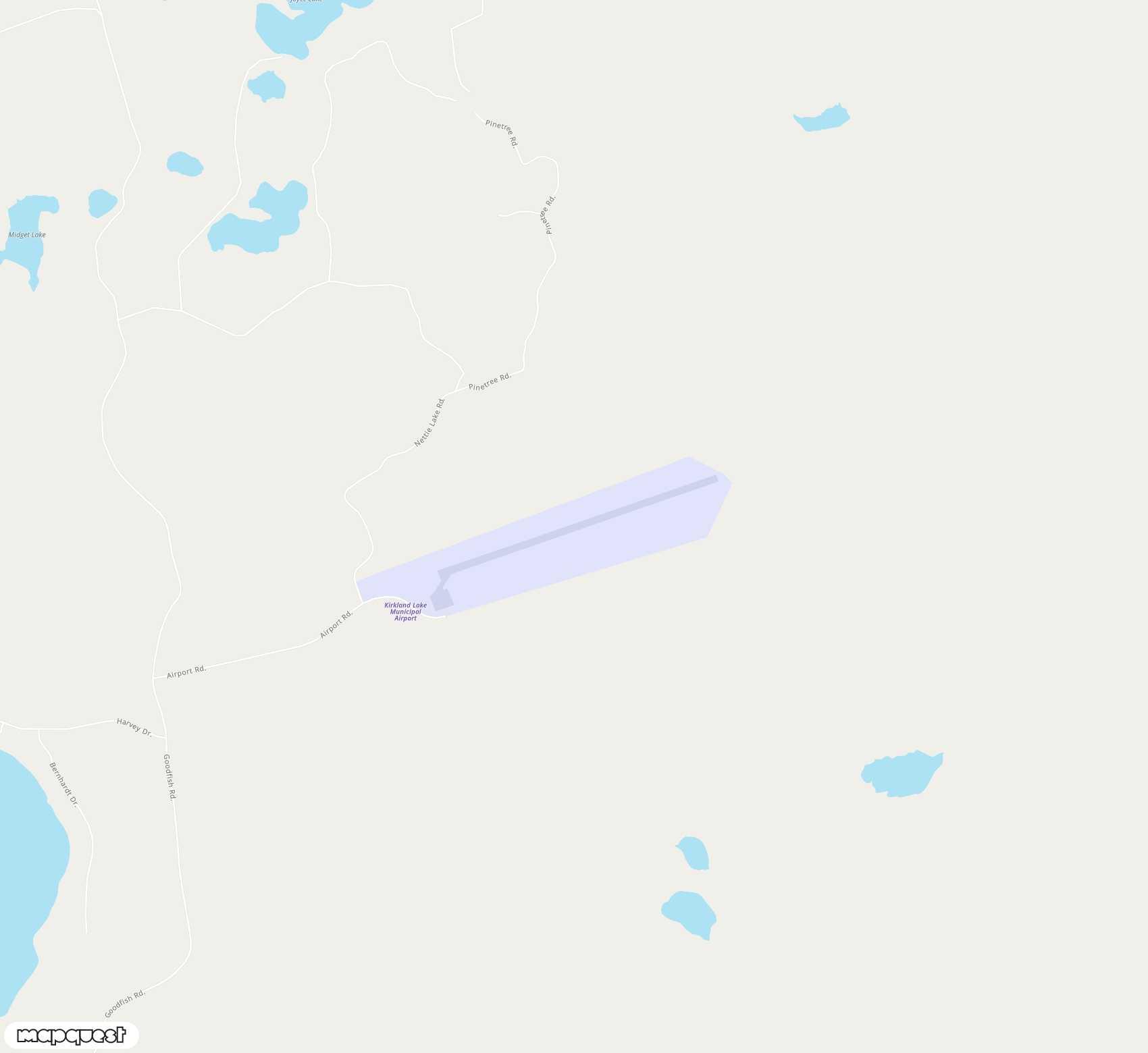 Carte de Kirkland Lake <span>airport (YKX)</span>