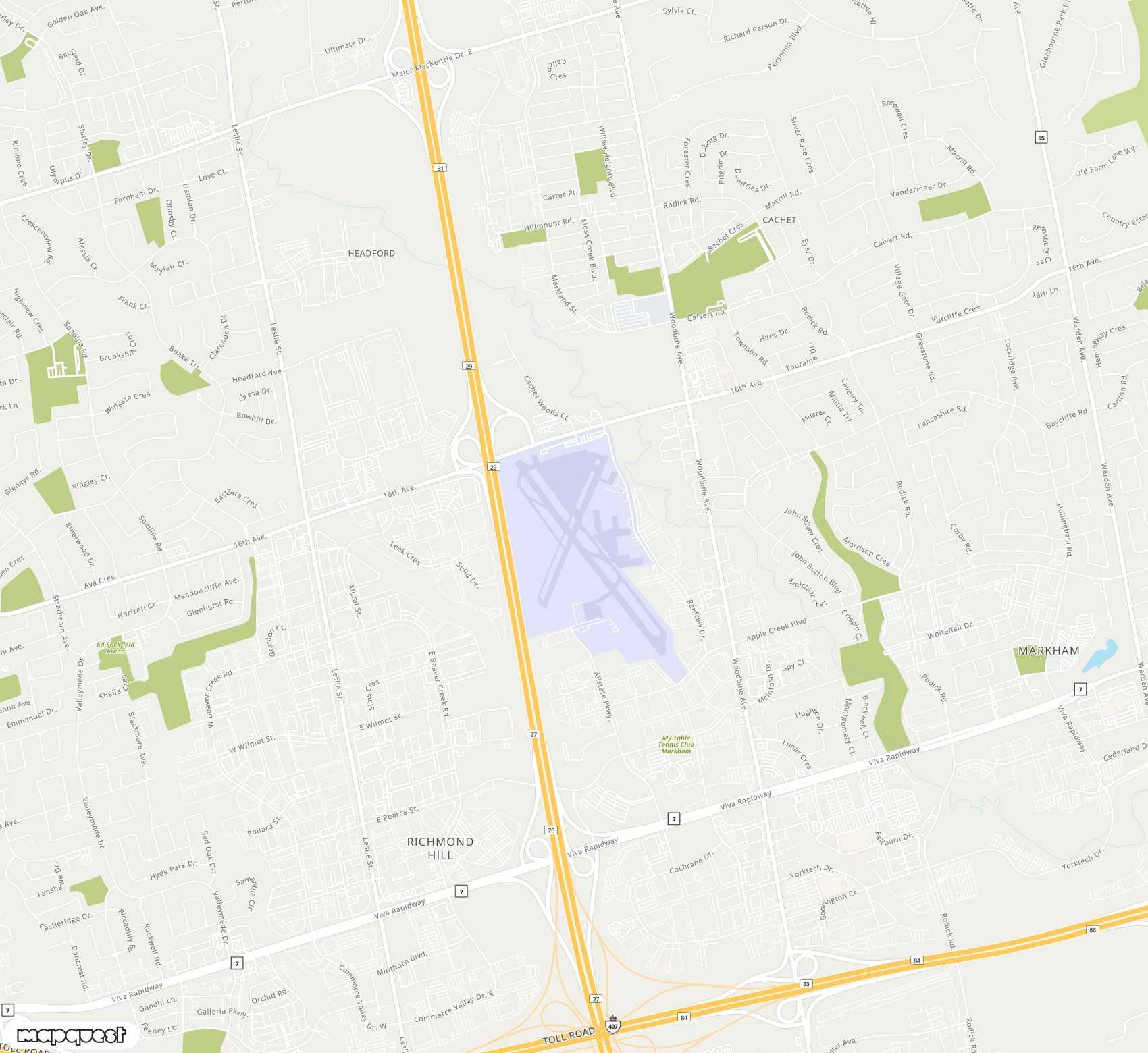 Carte de <span>Aéroport de </span>Buttonville Municipal<span>(YKZ)</span>