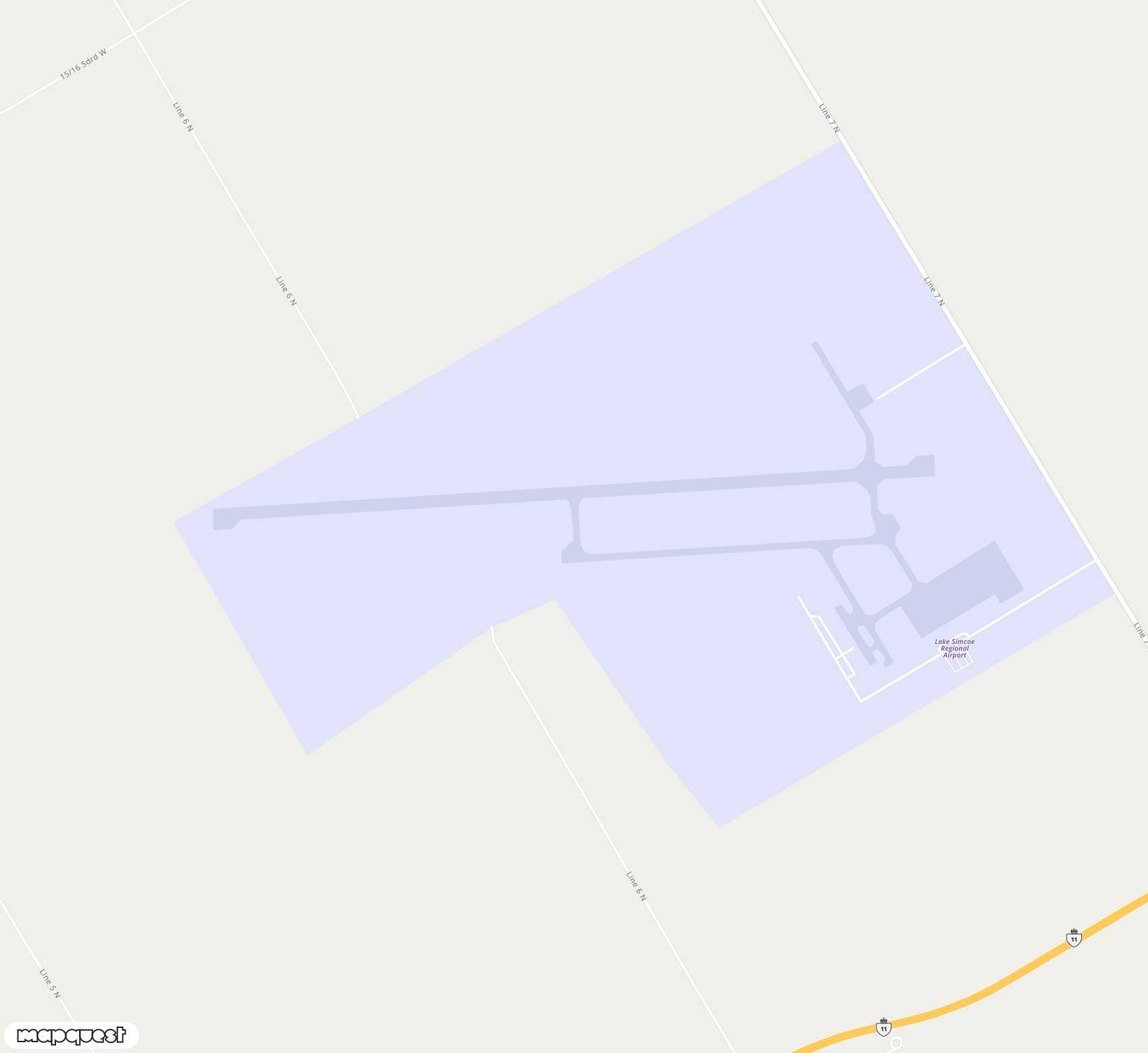 Carte de Barrie-Orillia (Lake Simcoe Regional) <span>airfield (YLK)</span>