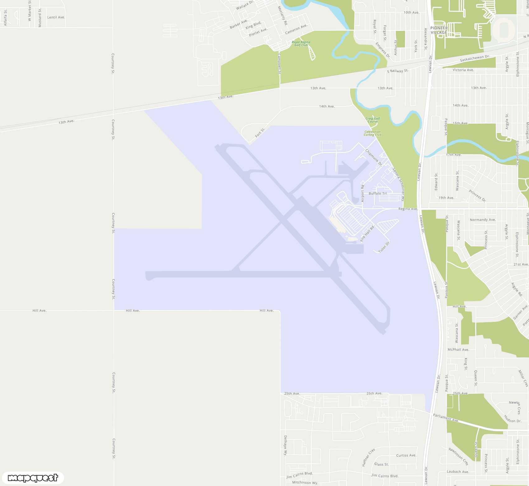 Carte de Regina <span>airport (YQR)</span>