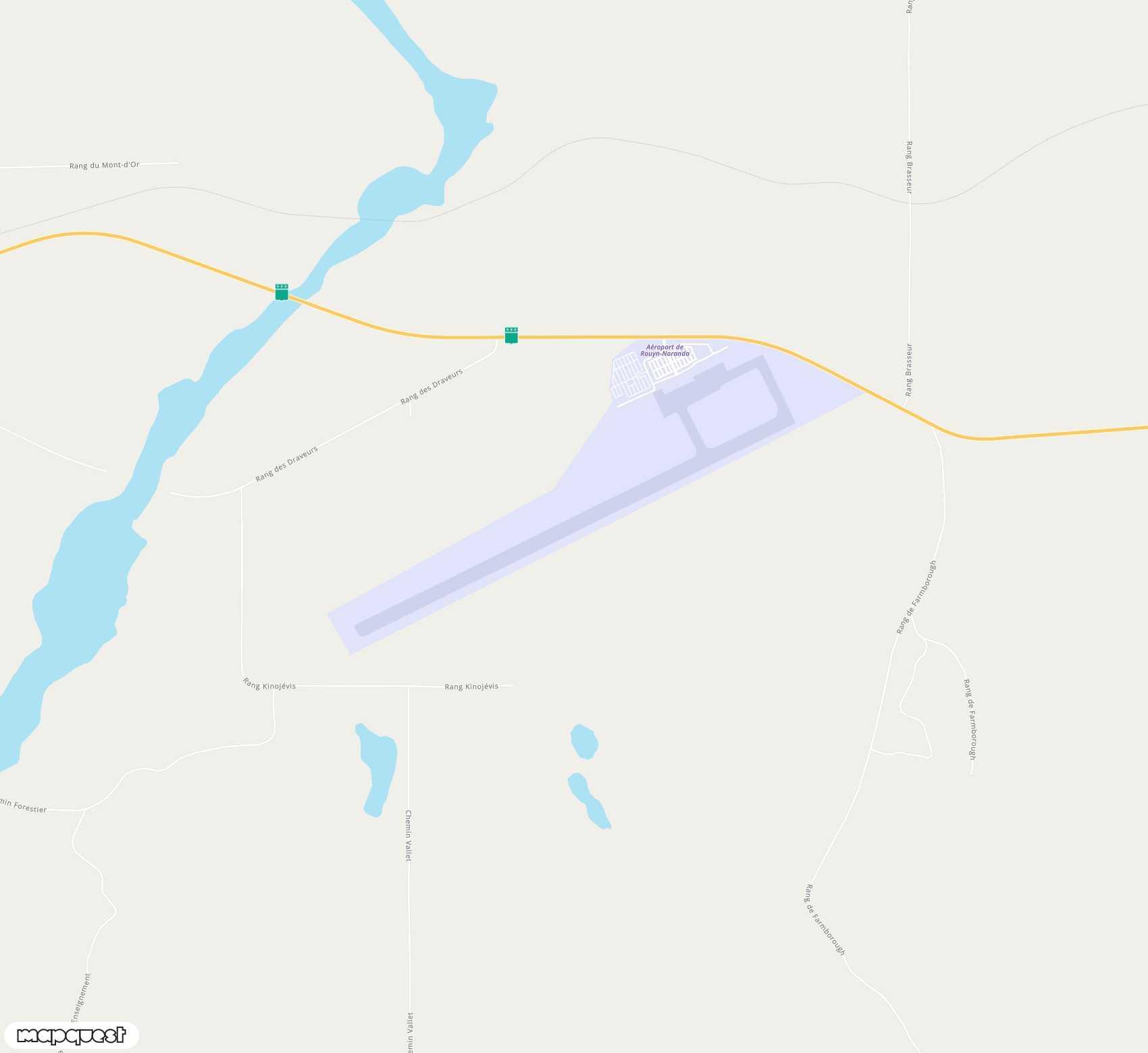 Carte de <span>Aéroport de </span>Rouyn Noranda<span>(YUY)</span>