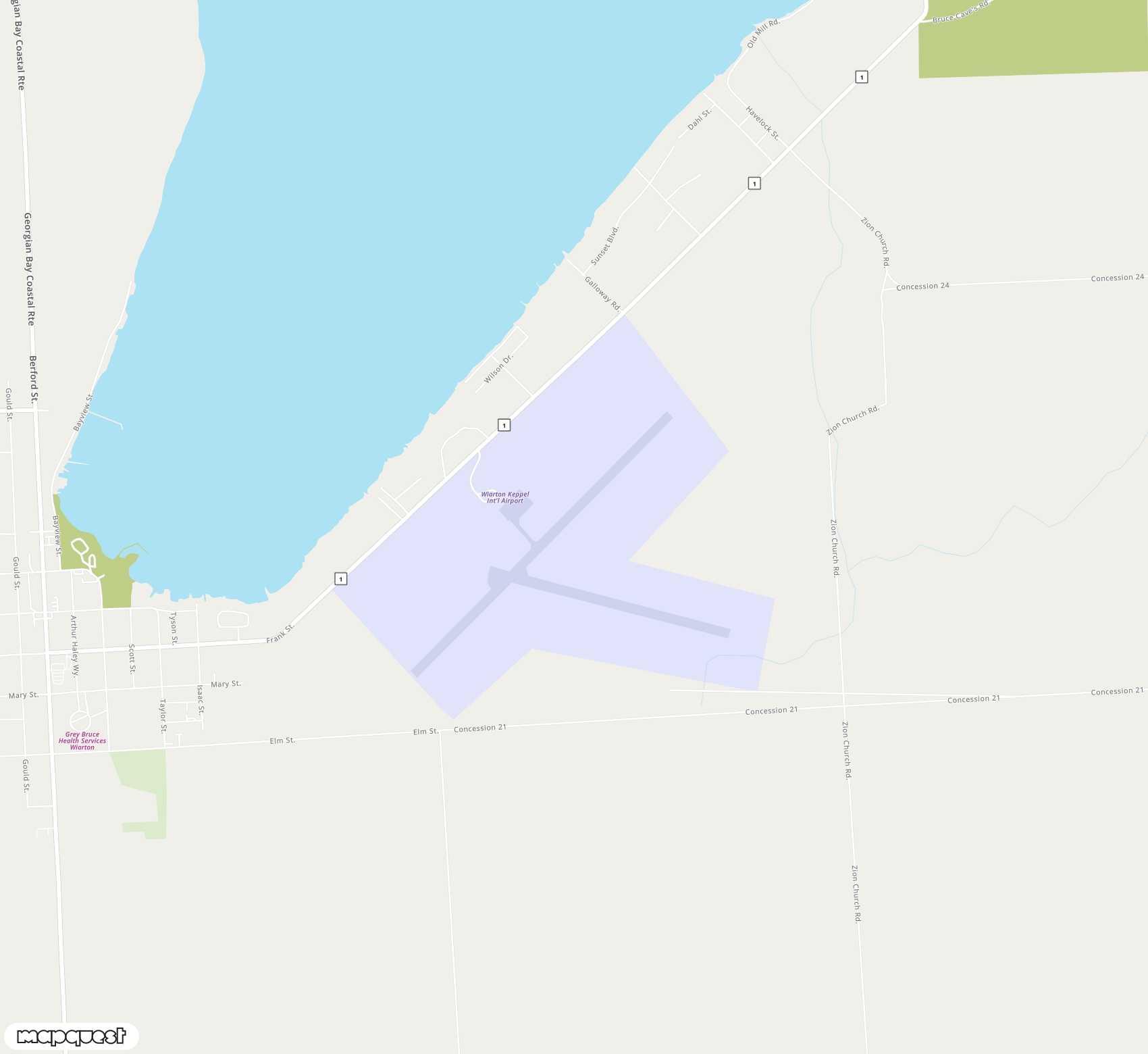 Carte de Wiarton <span>airport (YVV)</span>