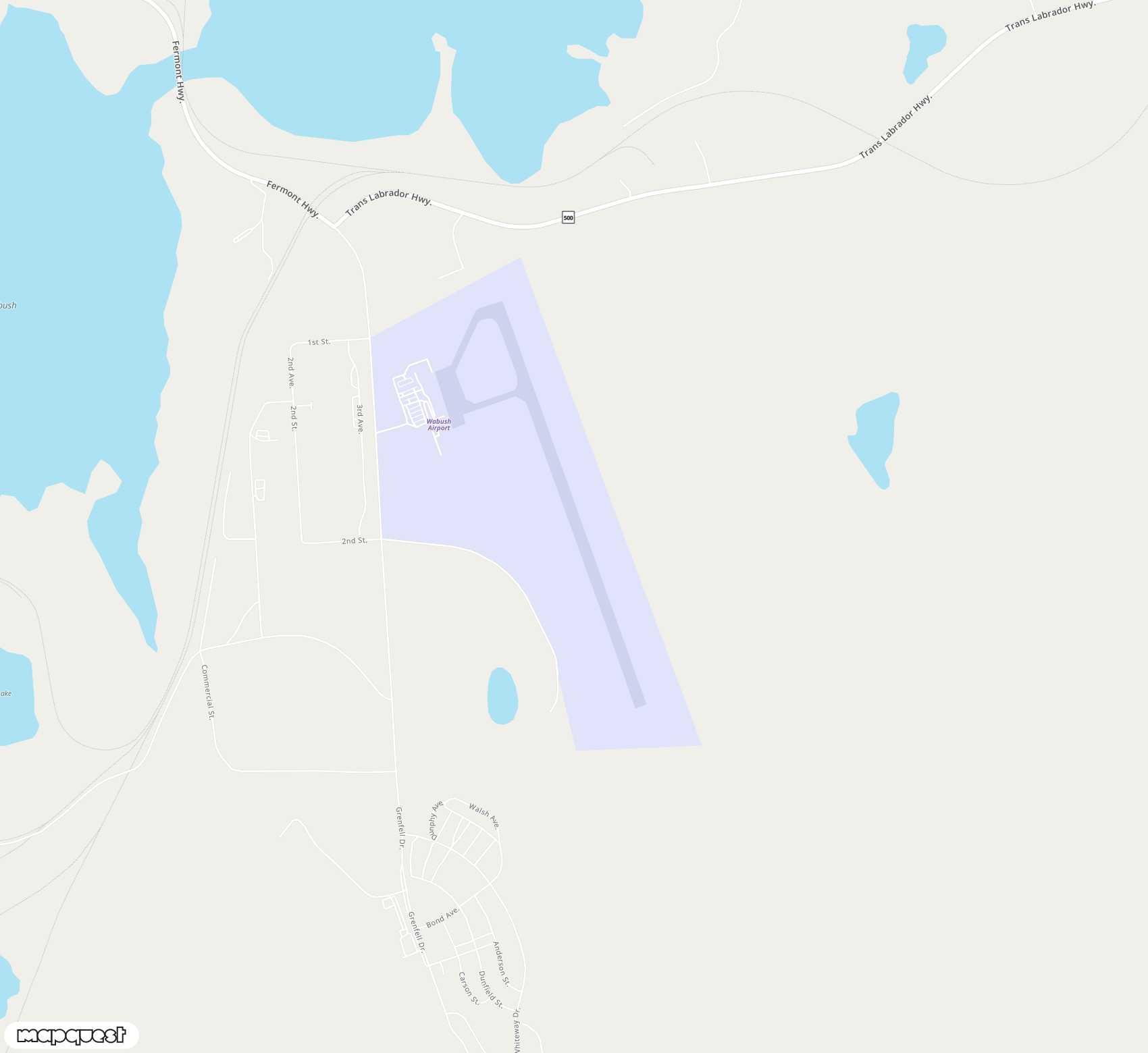 Carte de <span>Aéroport de </span>Wabush<span>(YWK)</span>