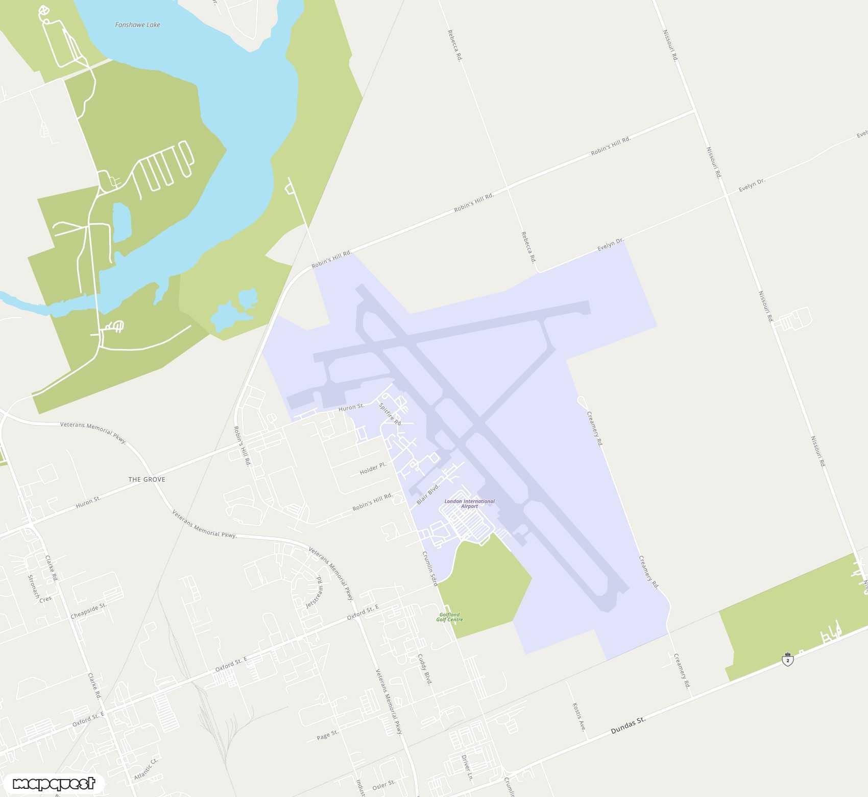 Carte de <span>Aéroport de </span>London<span>(YXU)</span>