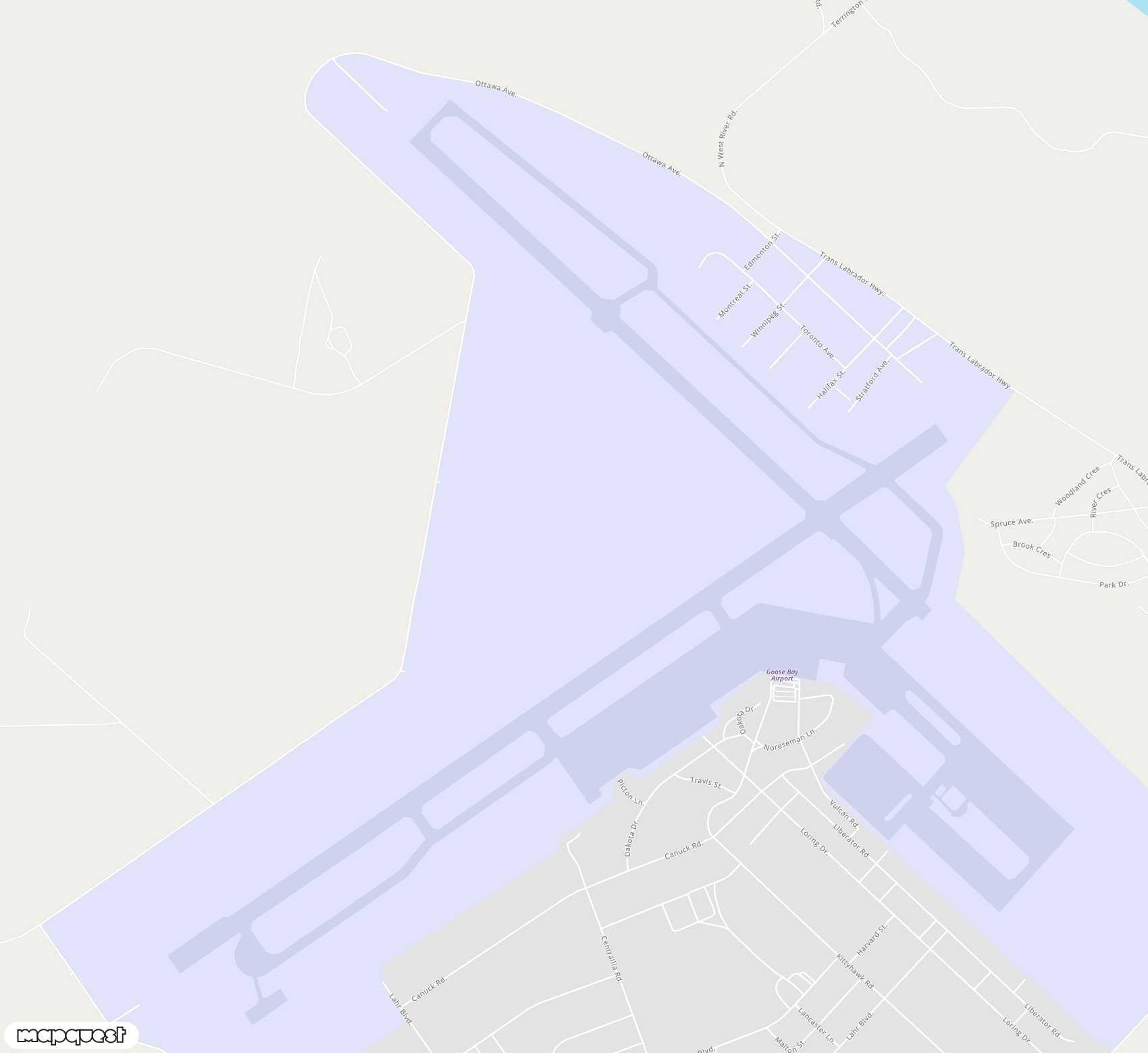 Carte de Goose Bay <span>airport (YYR)</span>