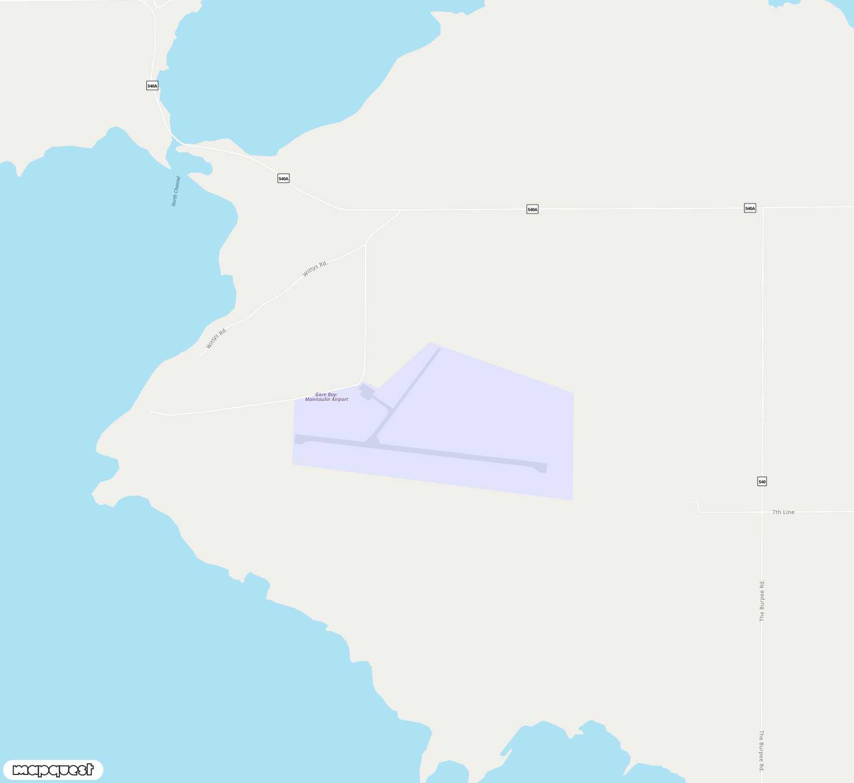 Carte de Gore Bay Manitoulin <span>airport (YZE)</span>