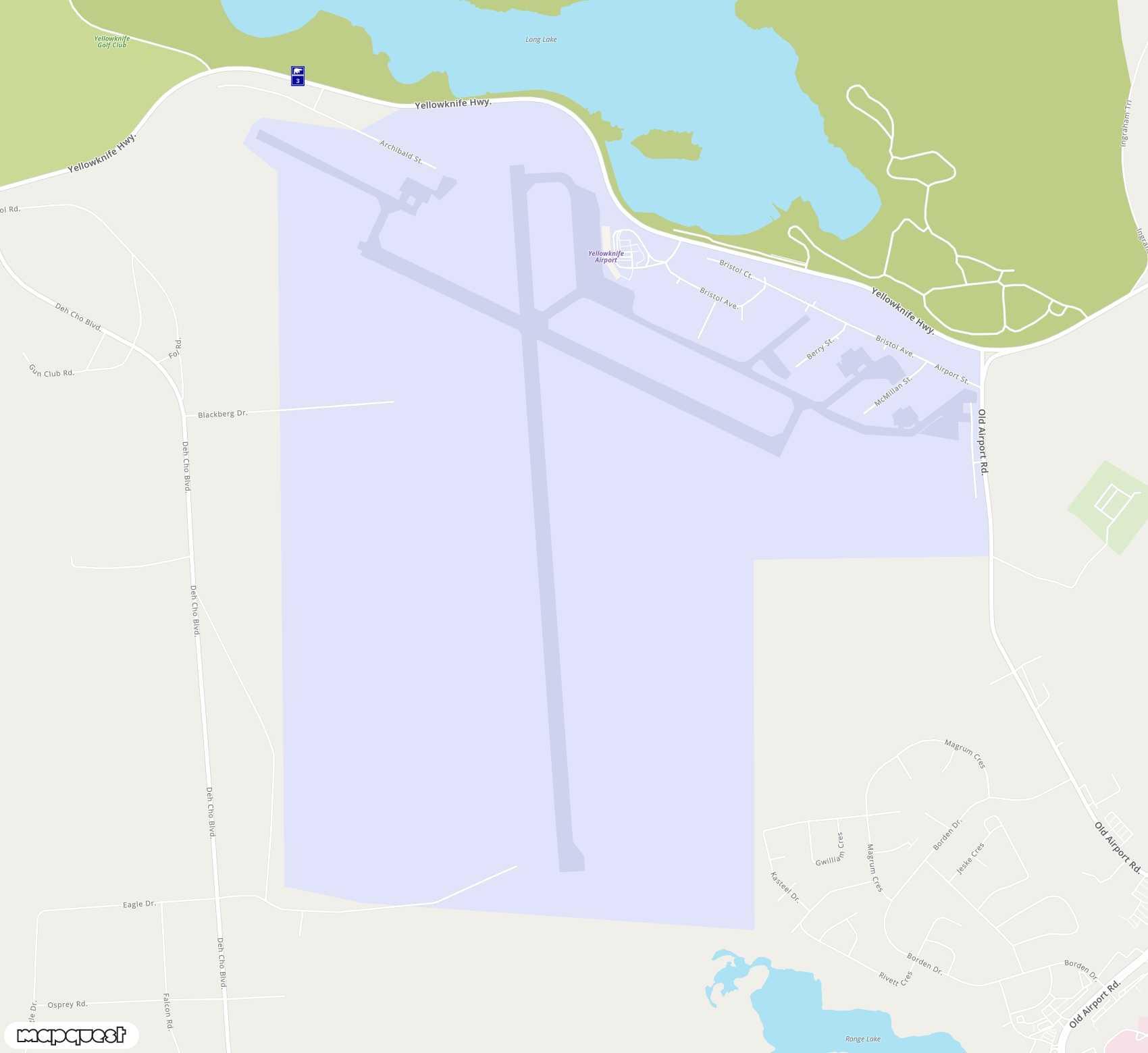 Carte de Yellowknife <span>airport (YZF)</span>