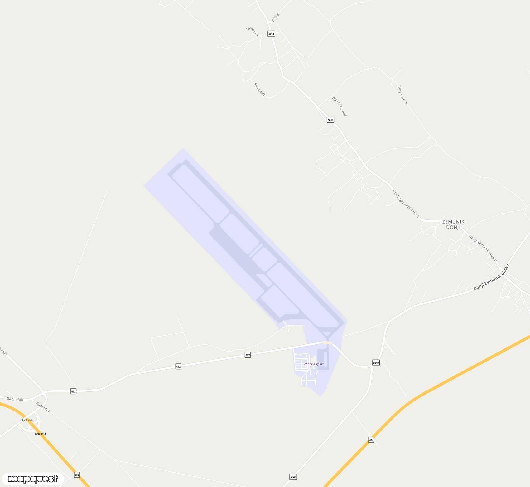 Carte de Zadar <span>airport (ZAD)</span>