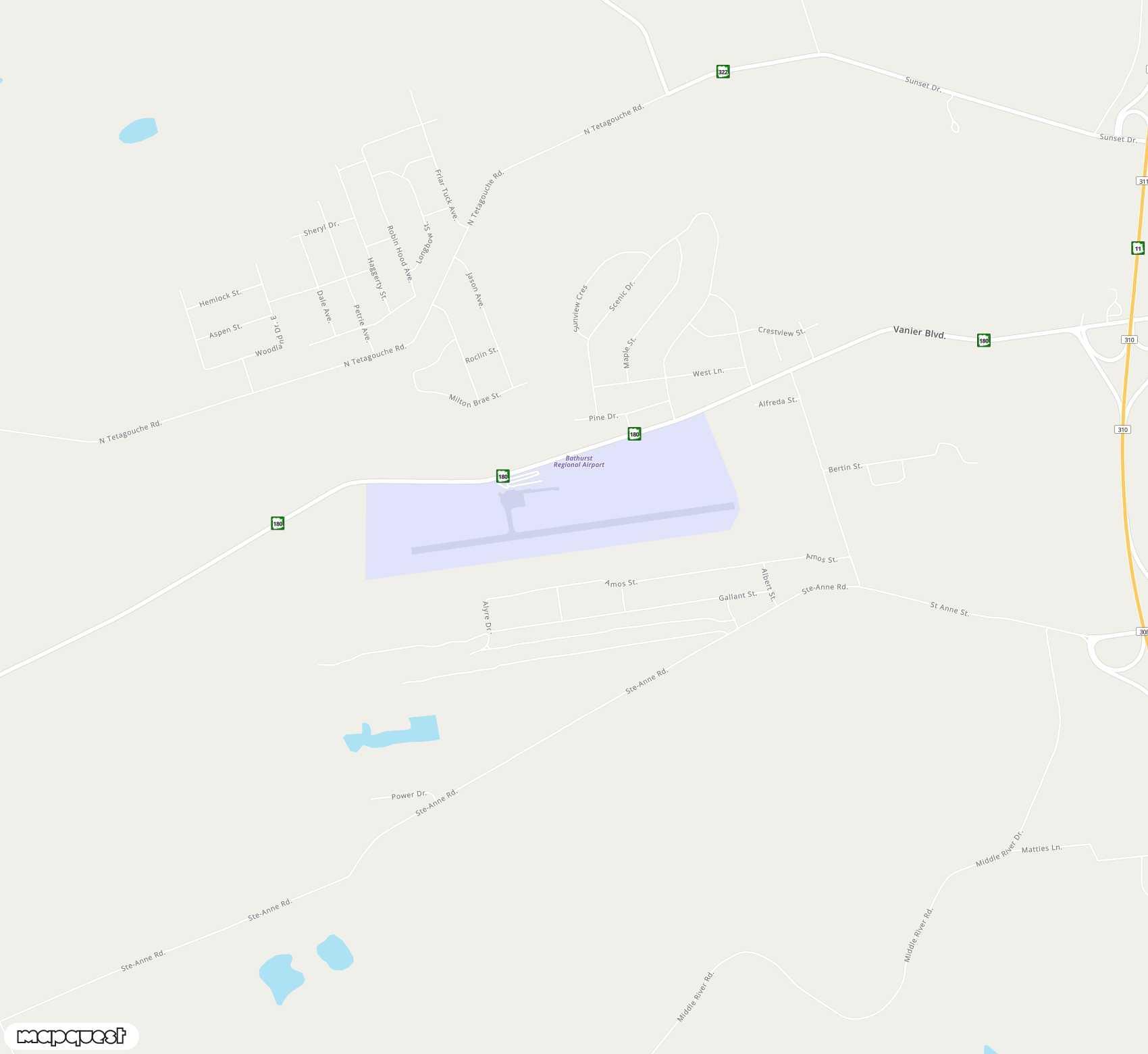Carte de Bathurst <span>airport (ZBF)</span>