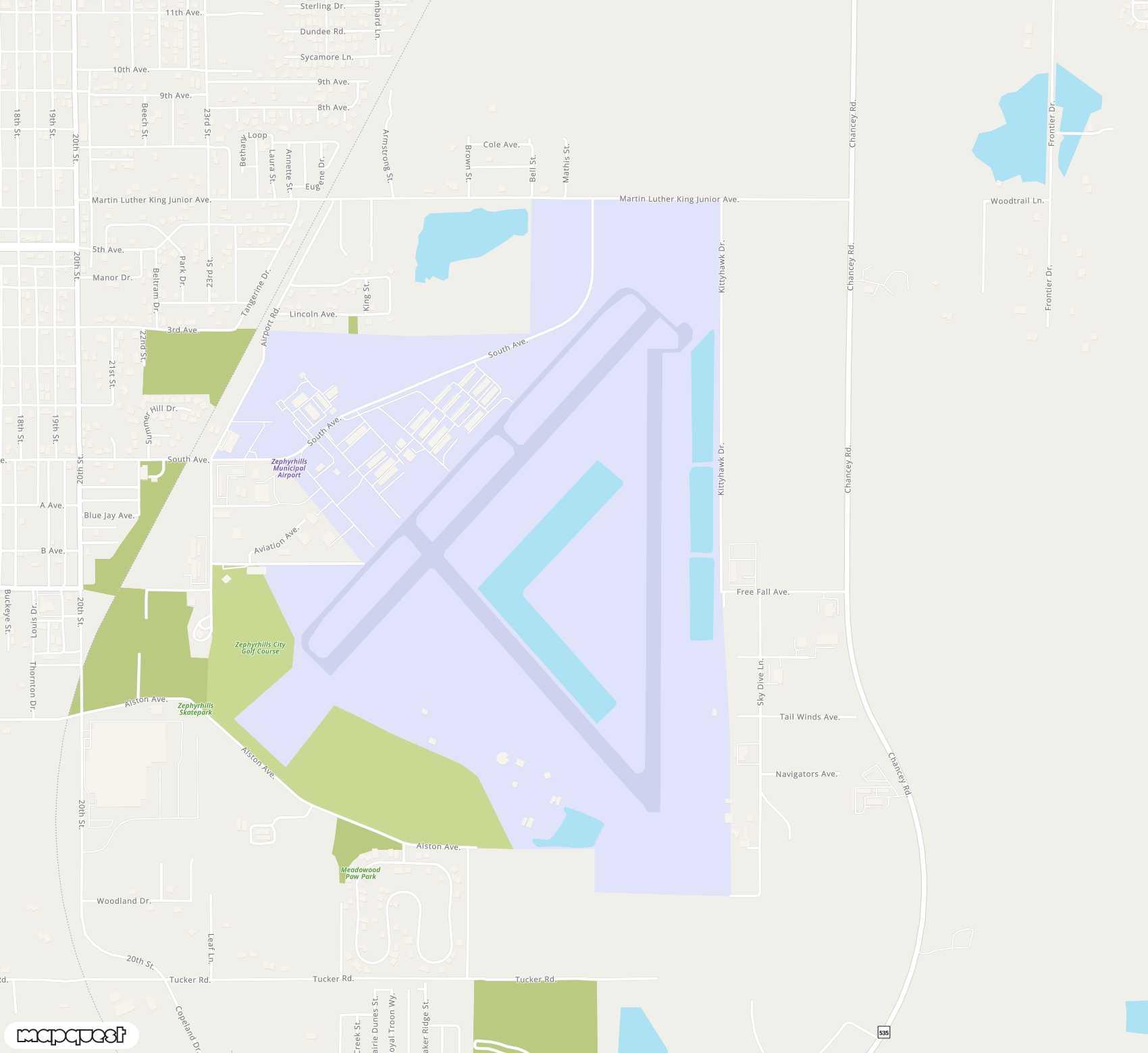 Carte de <span>Aérodrome de </span>Zephyrhills Municipal<span>(ZPH)</span>